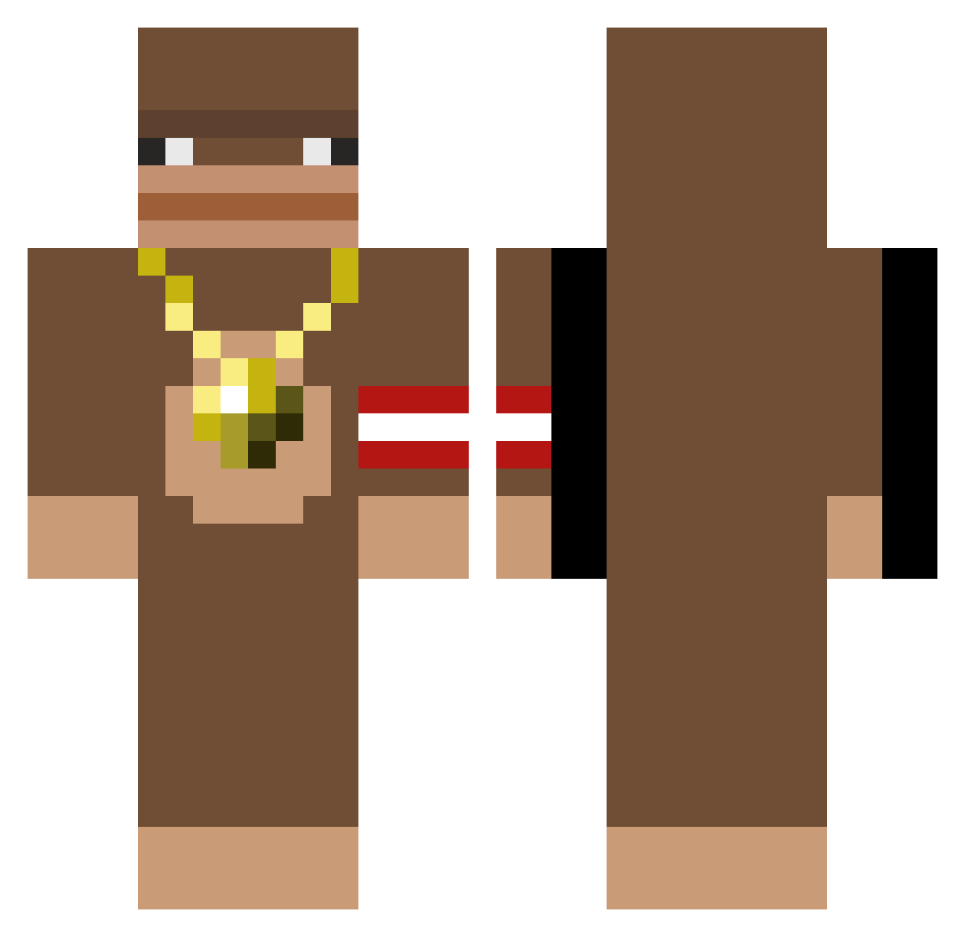 Torfii Minecraft skin, front and back view