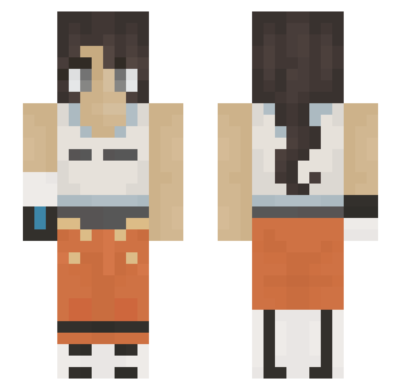 kazukuss Minecraft skin, front and back view