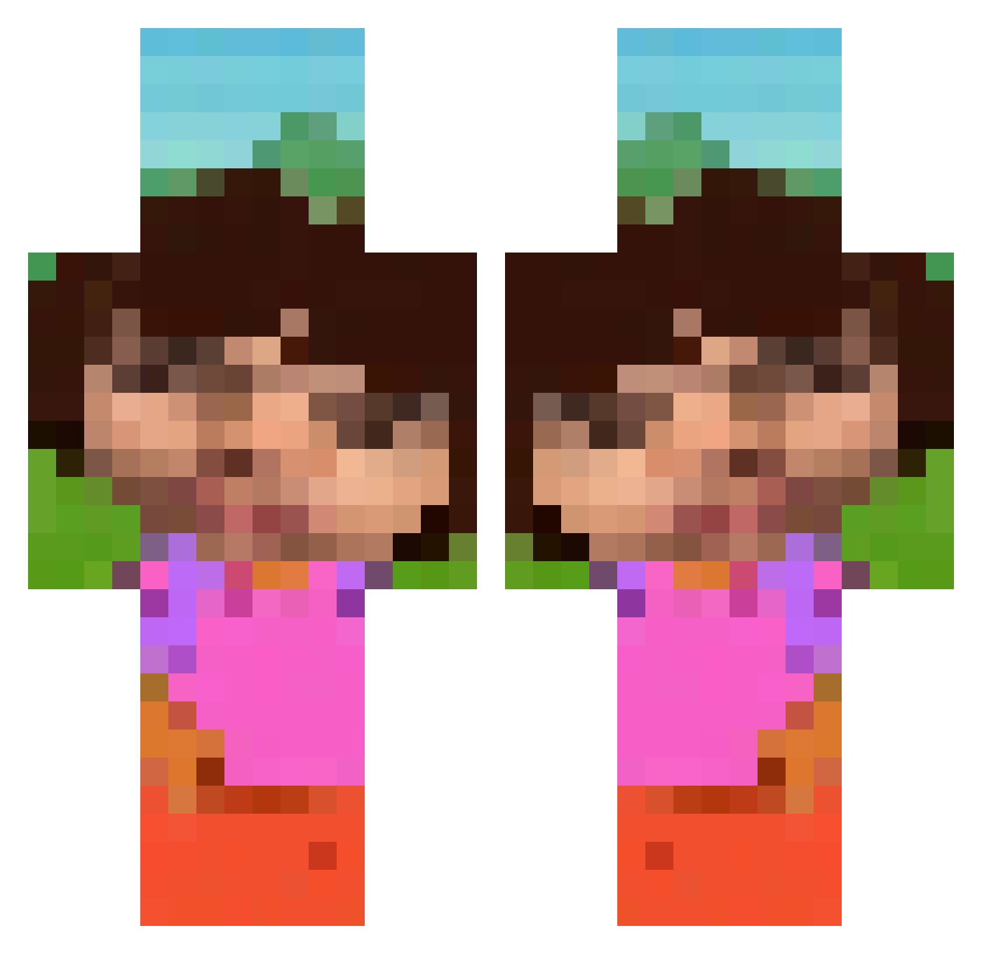 Me4tBoi2000 Minecraft skin, front and back view