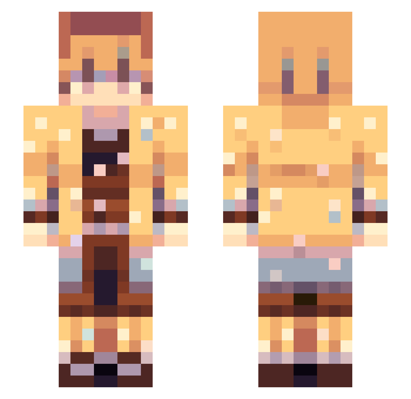 YungStaNK Minecraft skin, front and back view