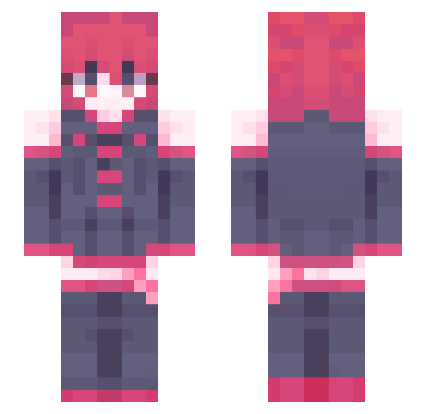 DayMeguru Minecraft skin, front and back view