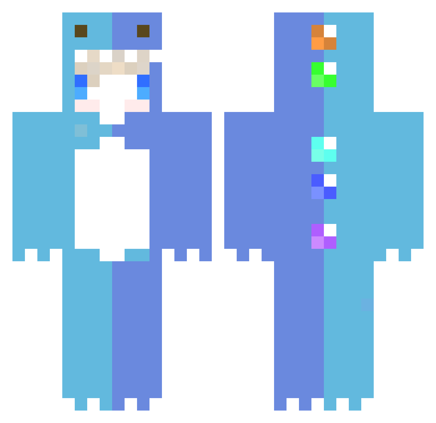 Pudding12331 Minecraft skin, front and back view