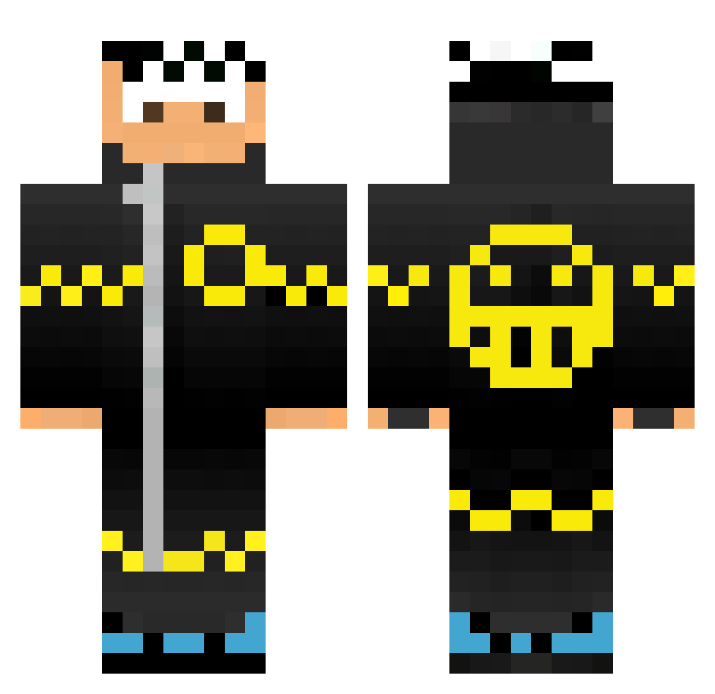 Boldro Minecraft skin, front and back view
