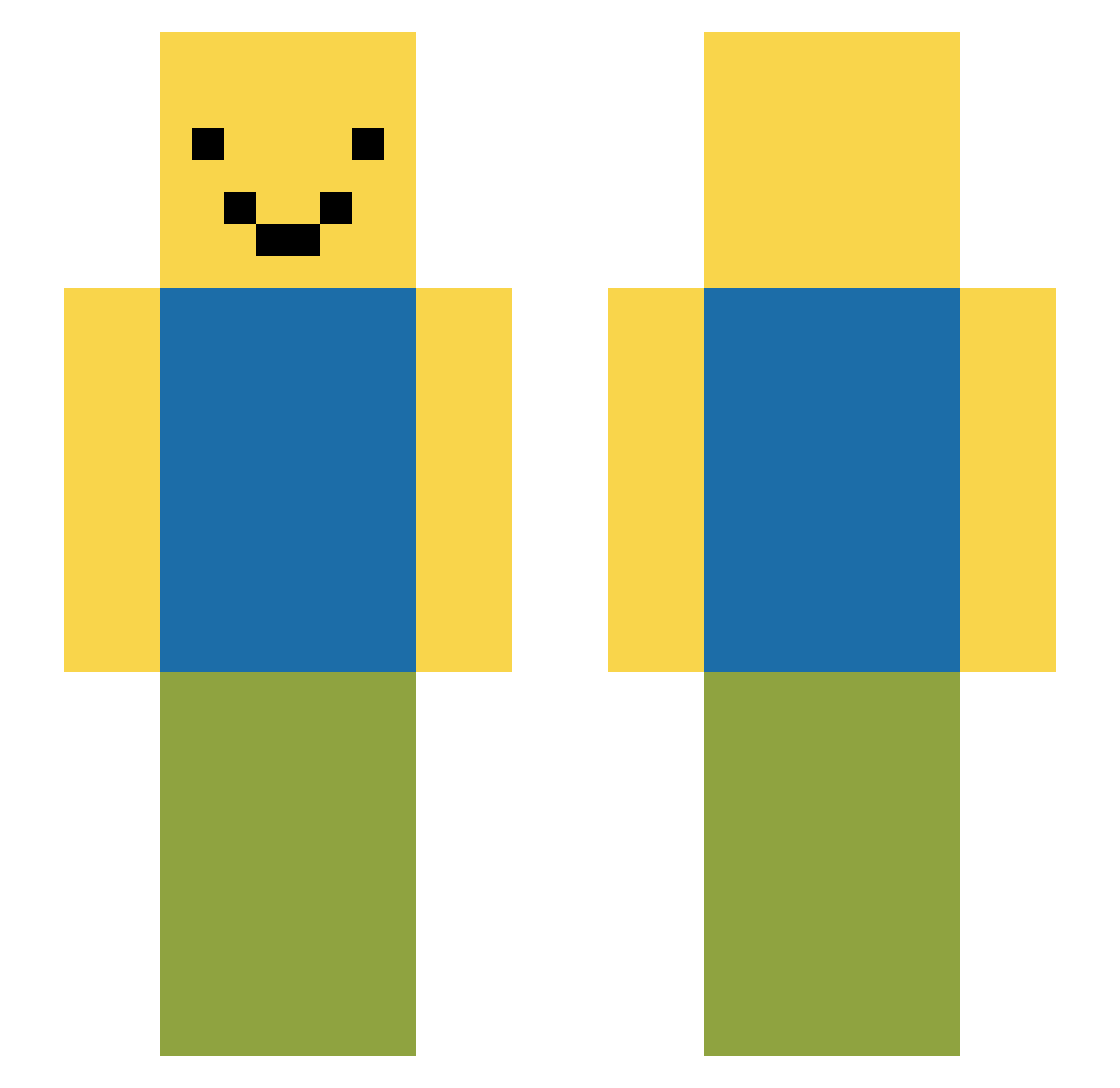 Dac0 Minecraft skin, front and back view