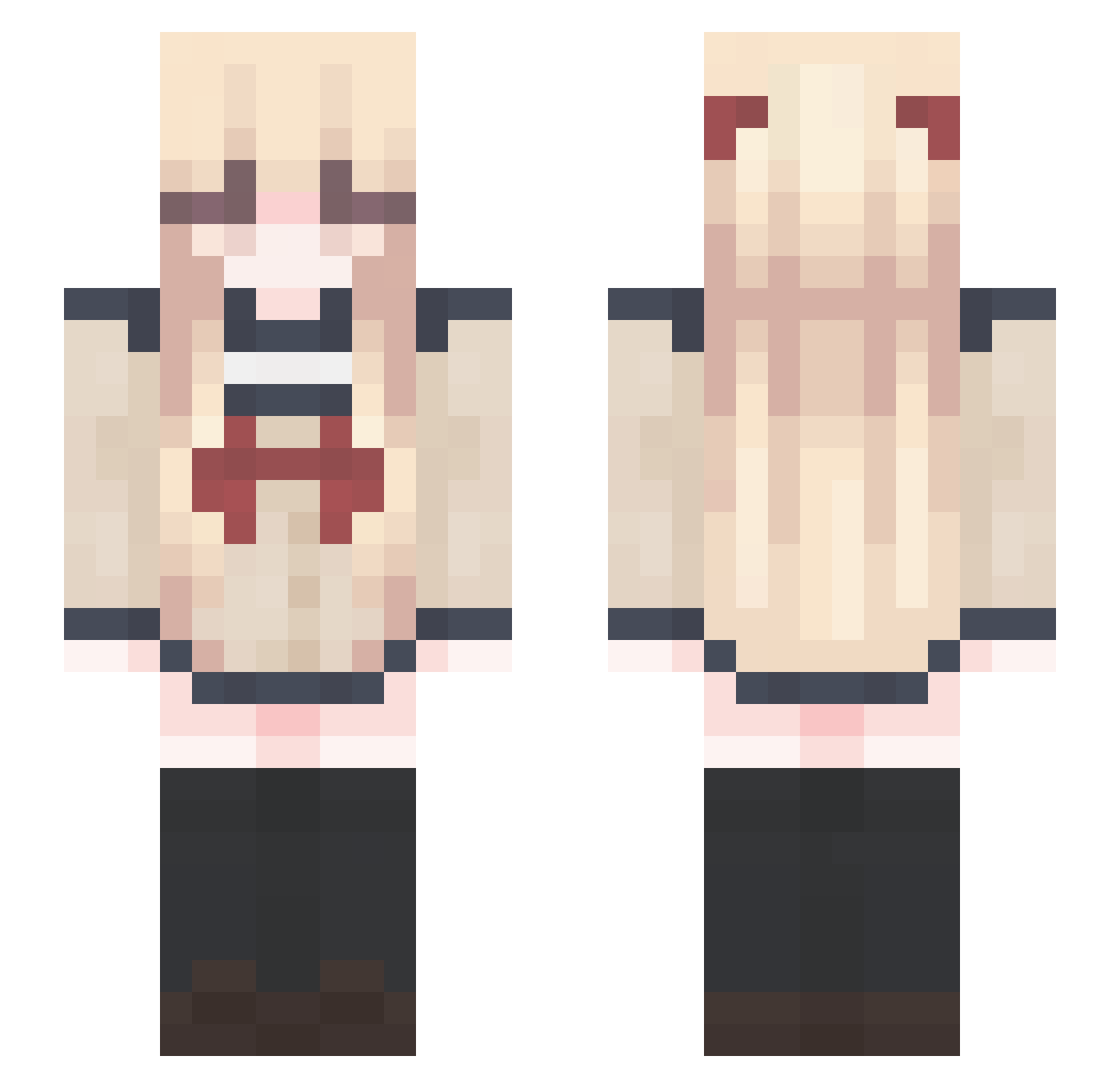 swagchan Minecraft skin, front and back view