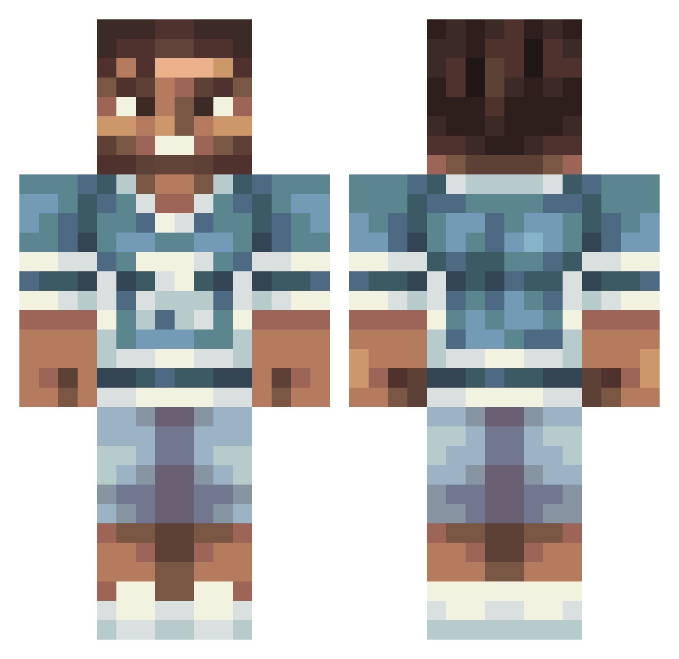 Hi6459 Minecraft skin, front and back view