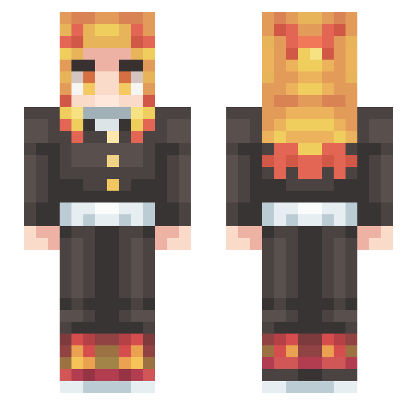 69Ori Minecraft skin, front and back view