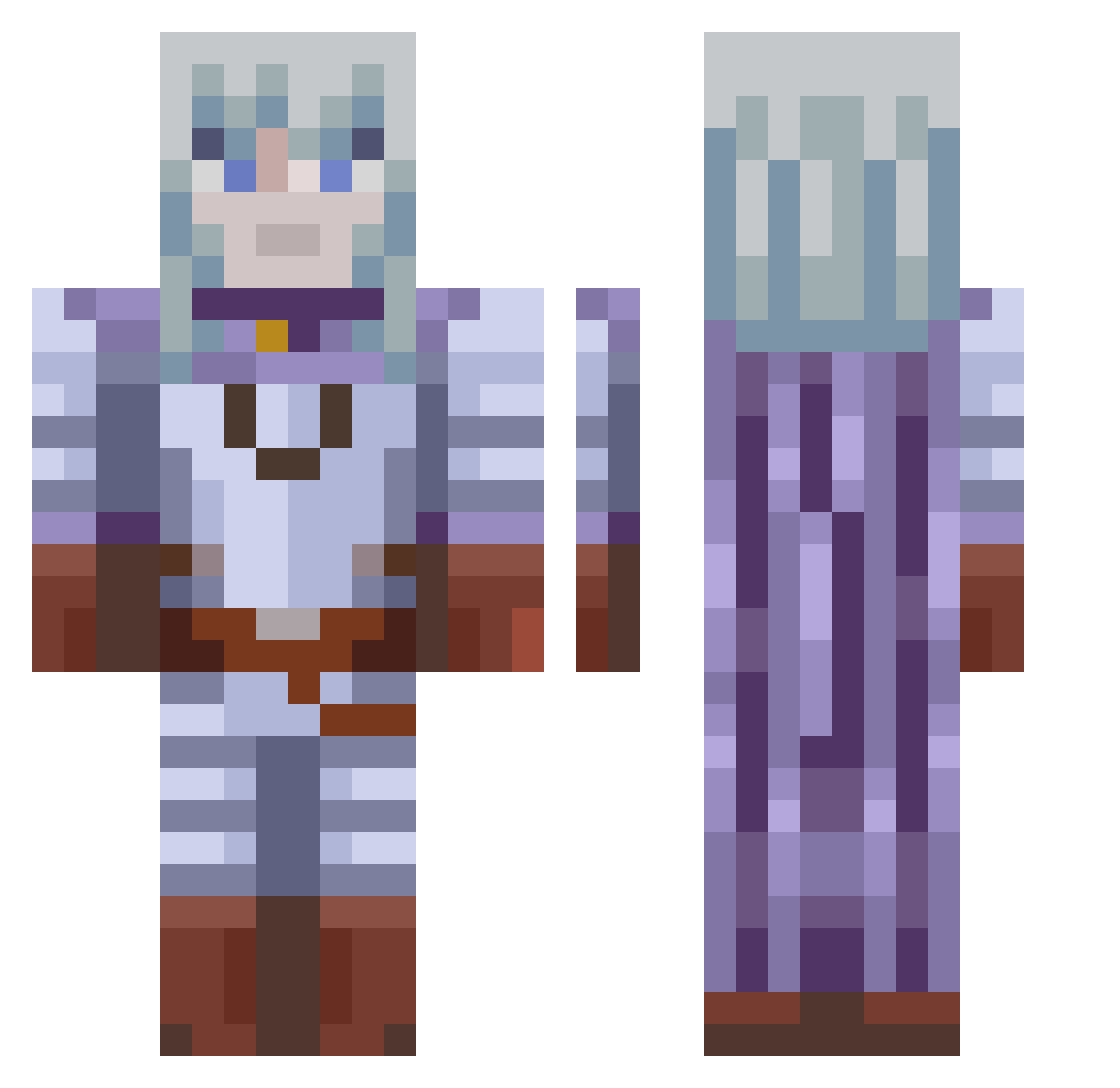 Vedetta9 Minecraft skin, front and back view