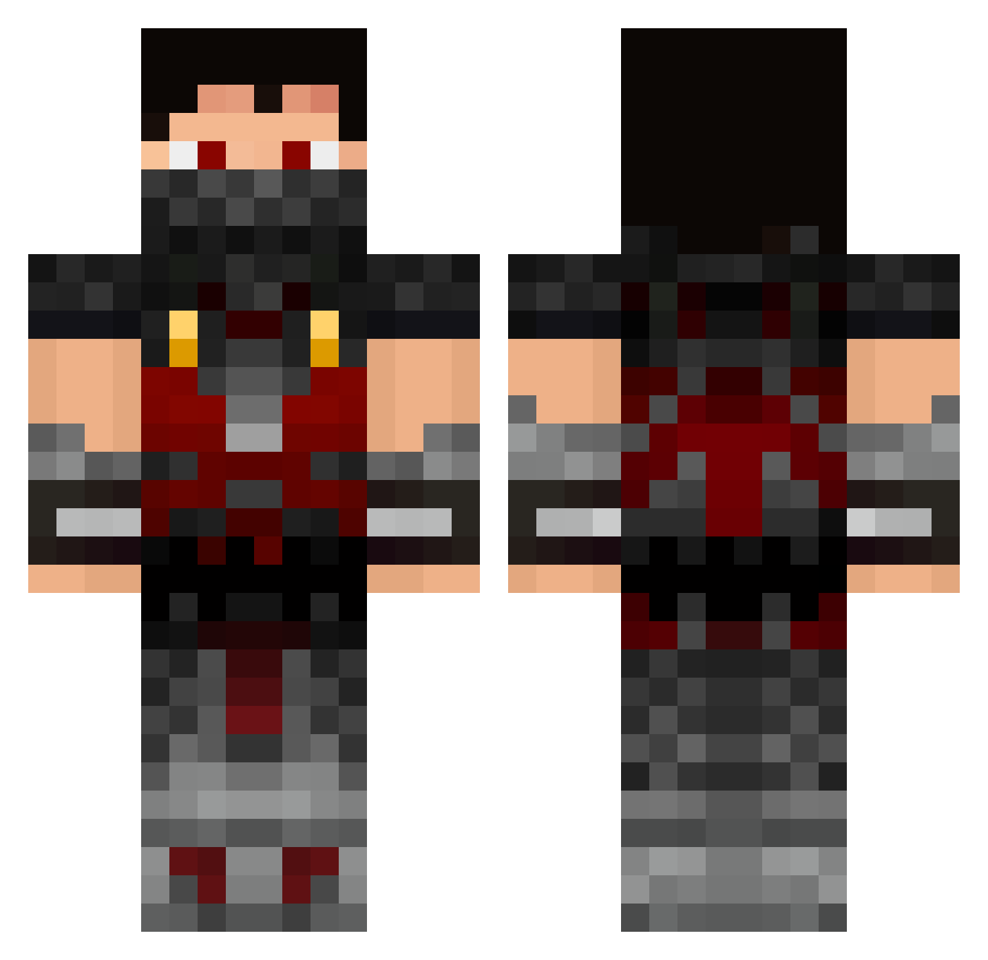STAGE_AH Minecraft skin, front and back view