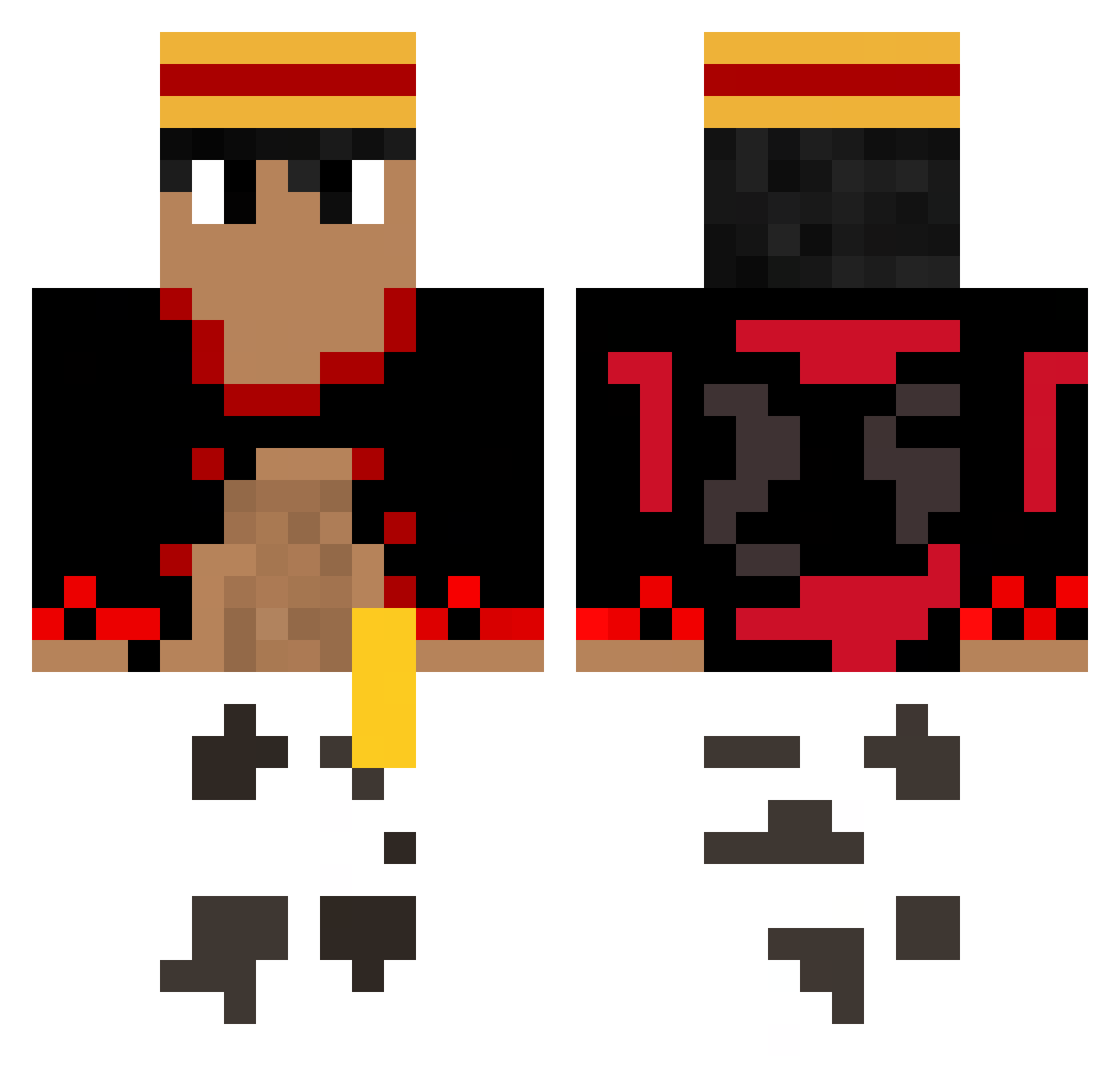 Gamer1012782 Minecraft skin, front and back view