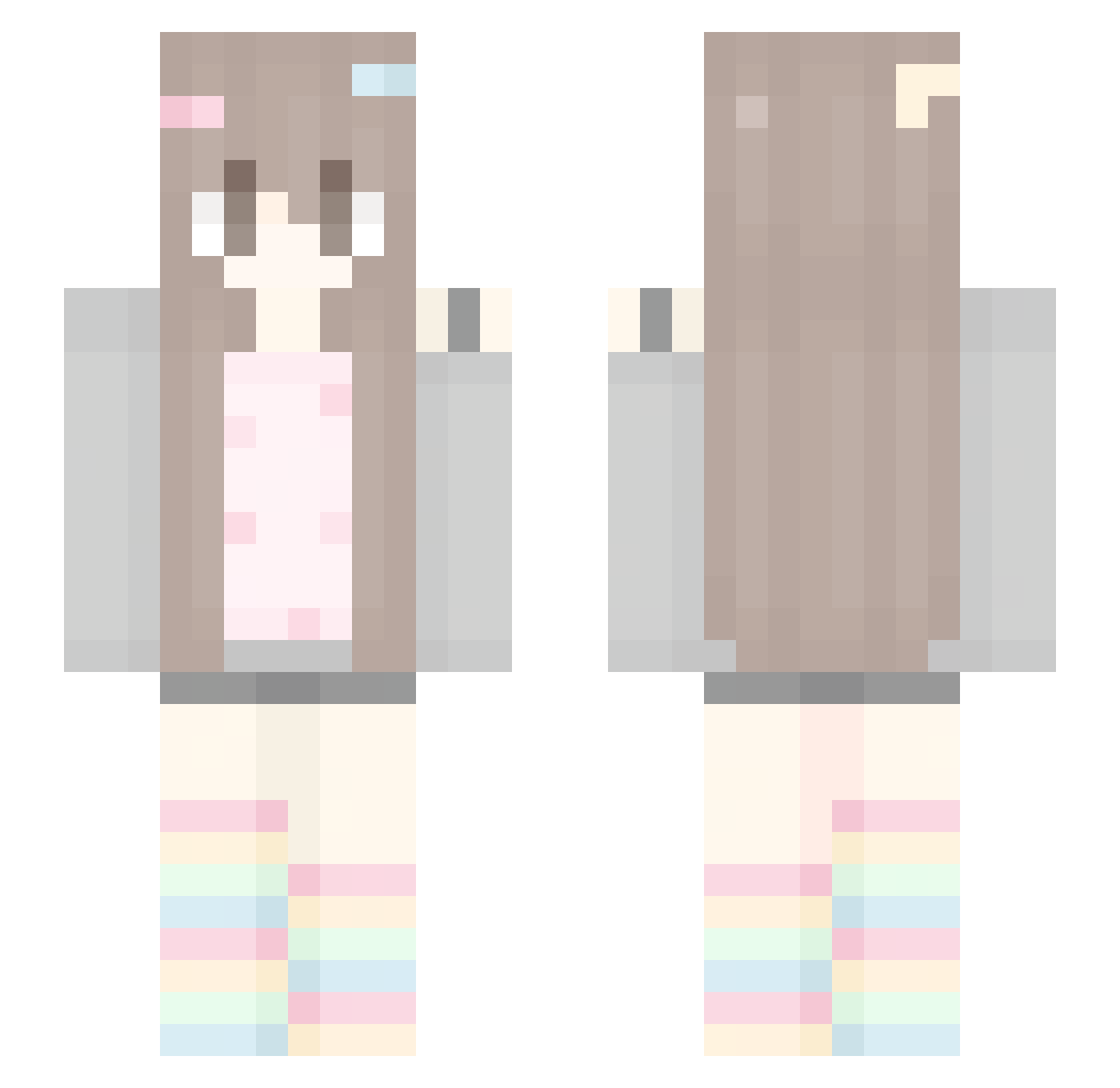 amikkosmile Minecraft skin, front and back view