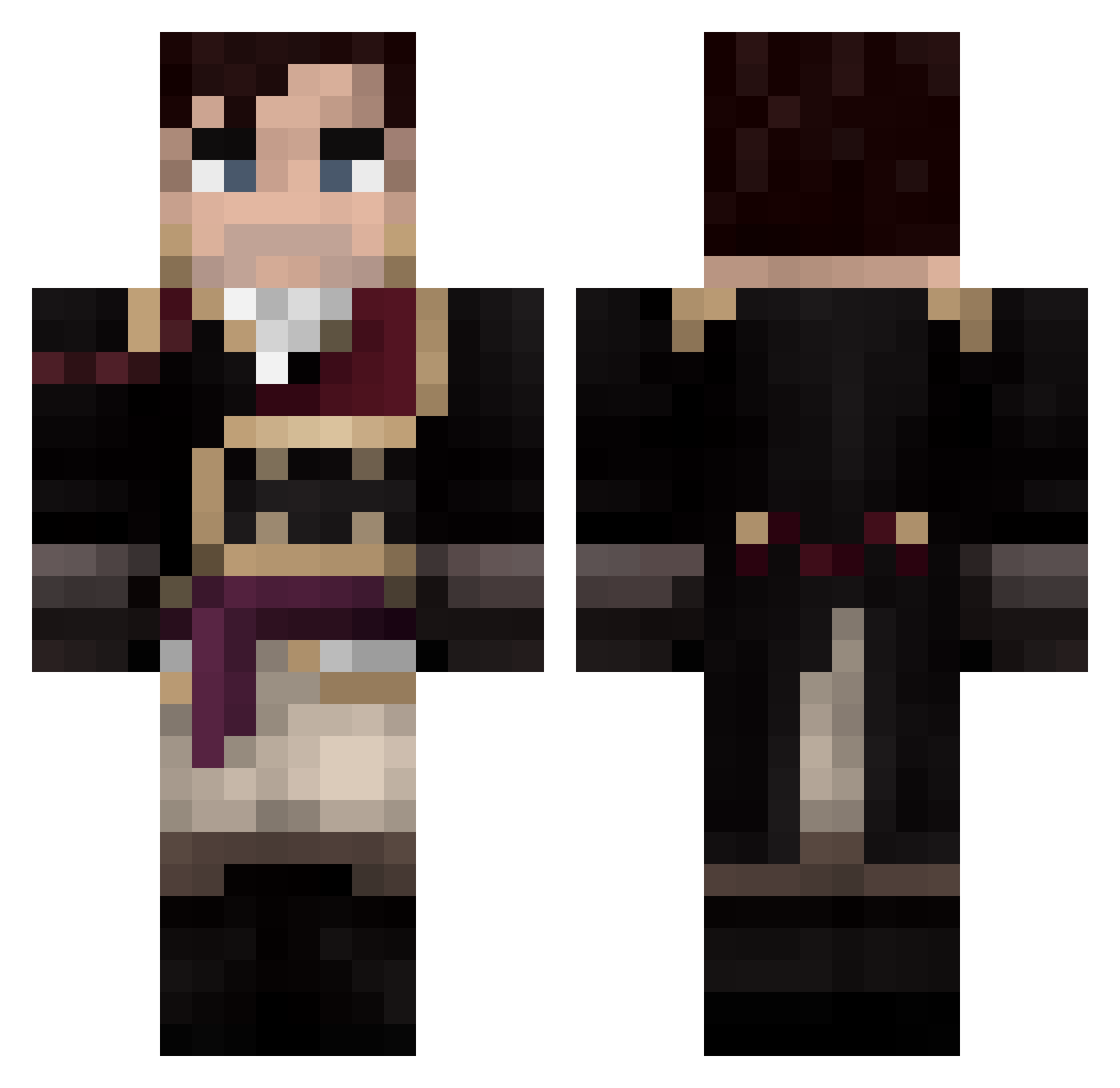 Cooliforniaa Minecraft skin, front and back view