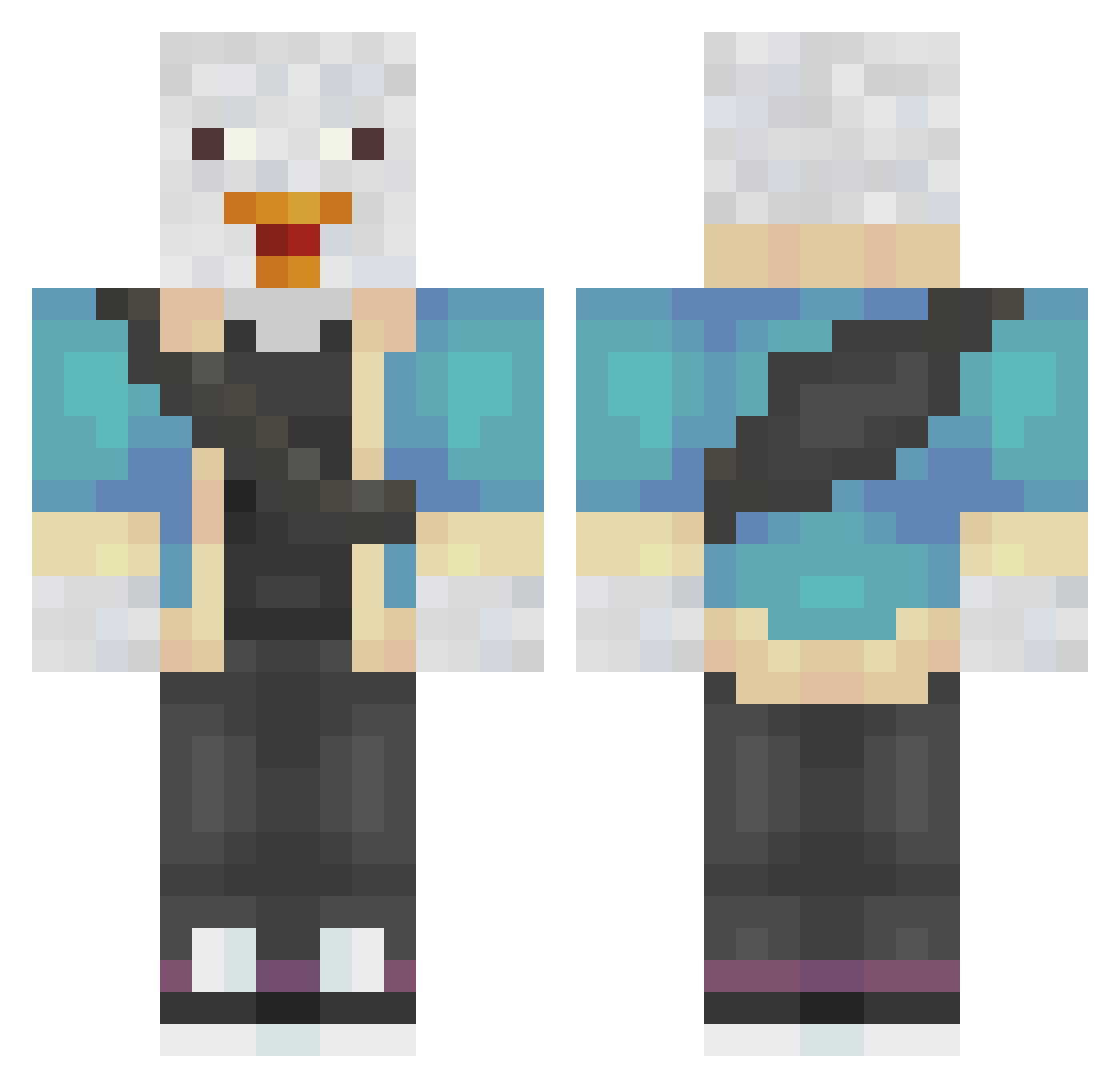 SardineBoi Minecraft skin, front and back view