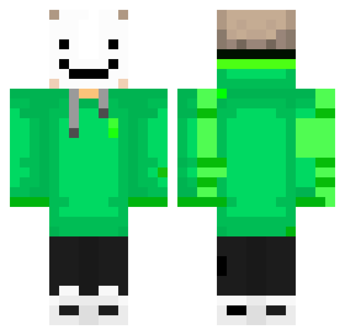 SpeedNinja Minecraft skin, front and back view