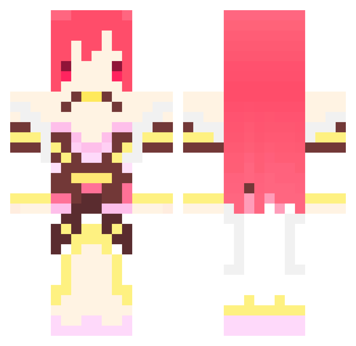 Nepenthe Minecraft skin, front and back view
