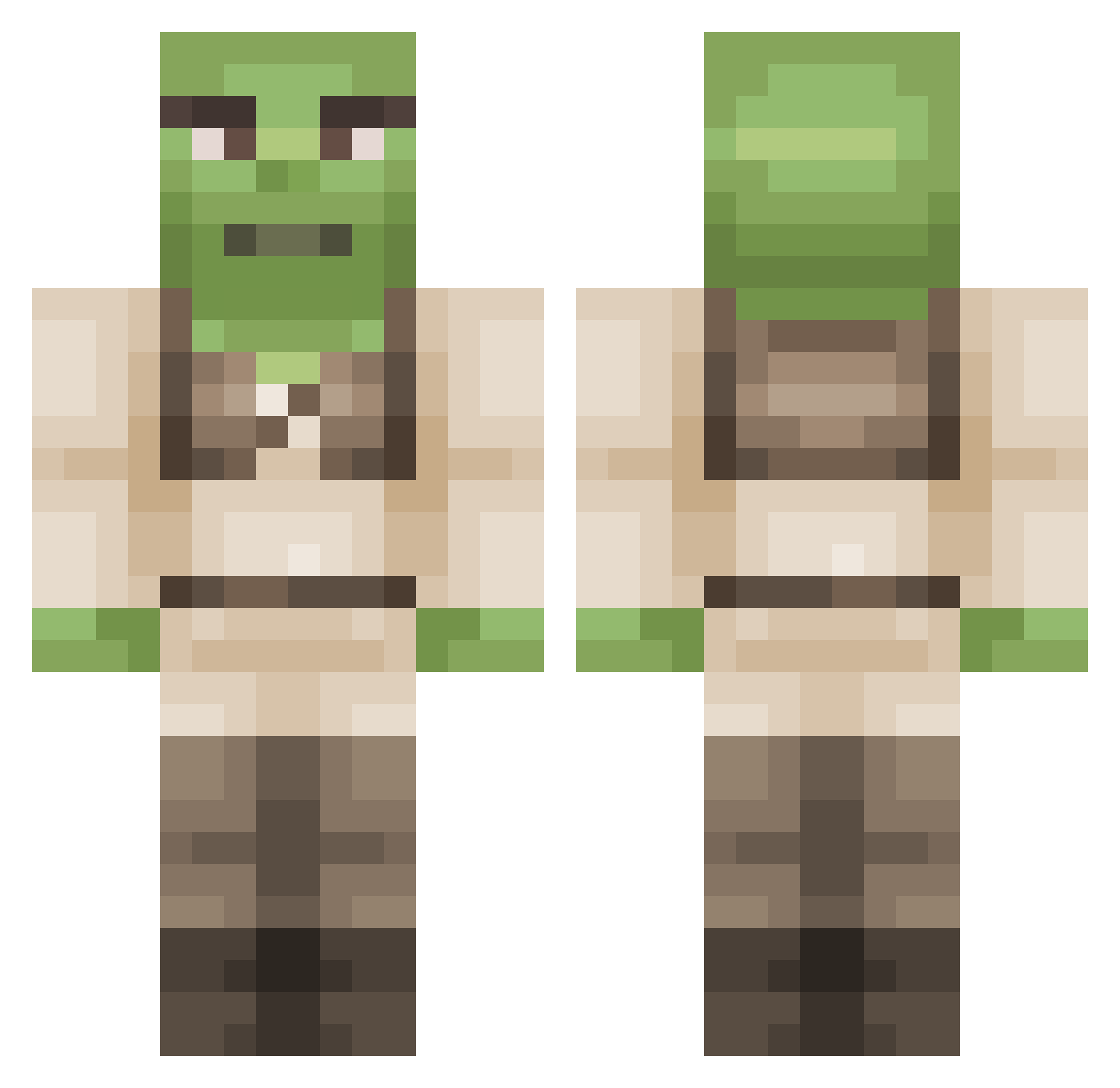 teensteal Minecraft skin, front and back view