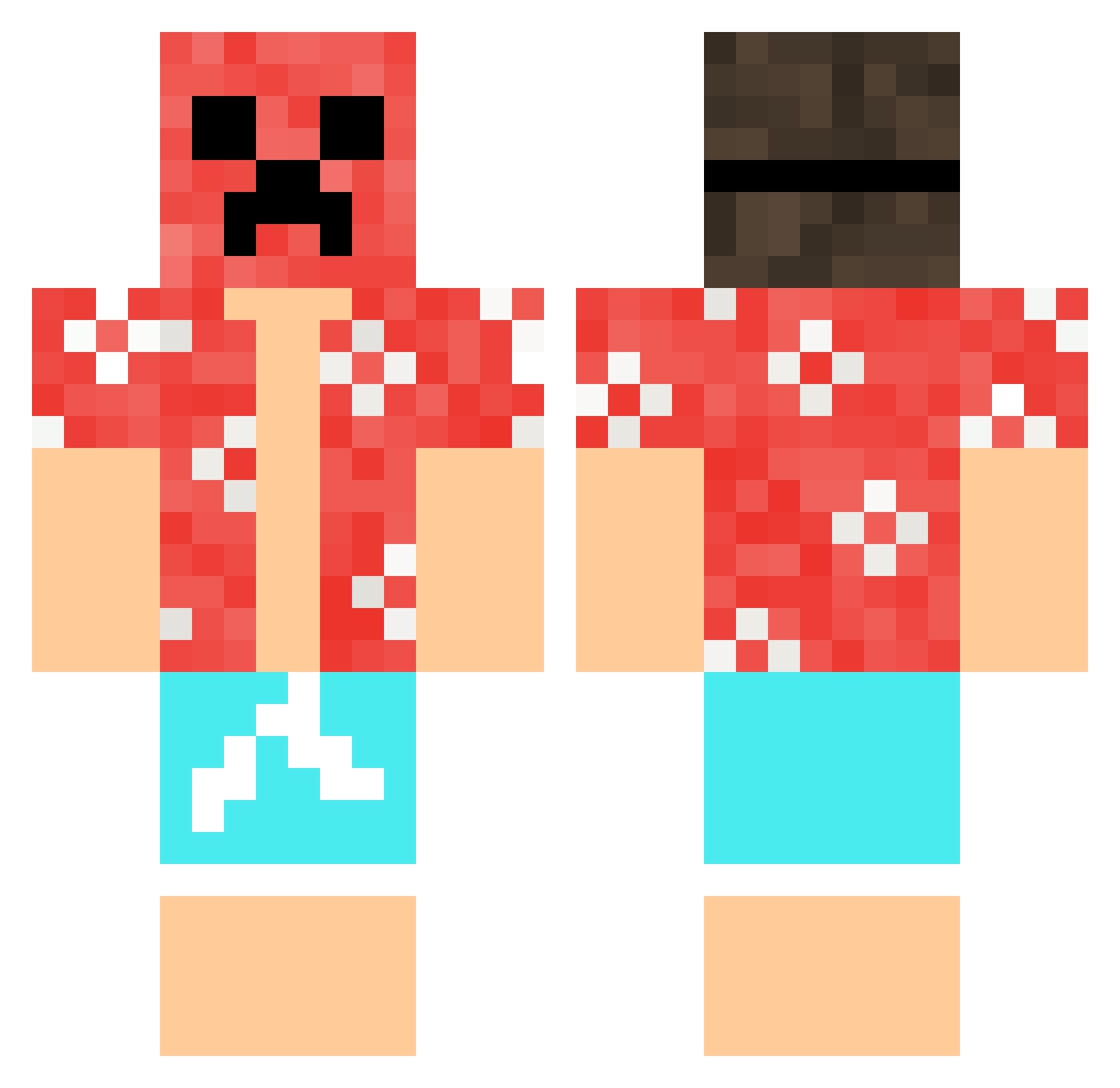 Rixalko Minecraft skin, front and back view