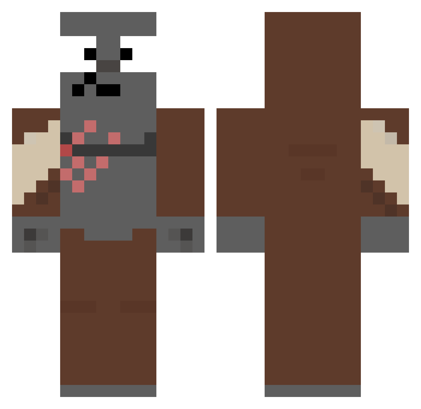 monfrog Minecraft skin, front and back view