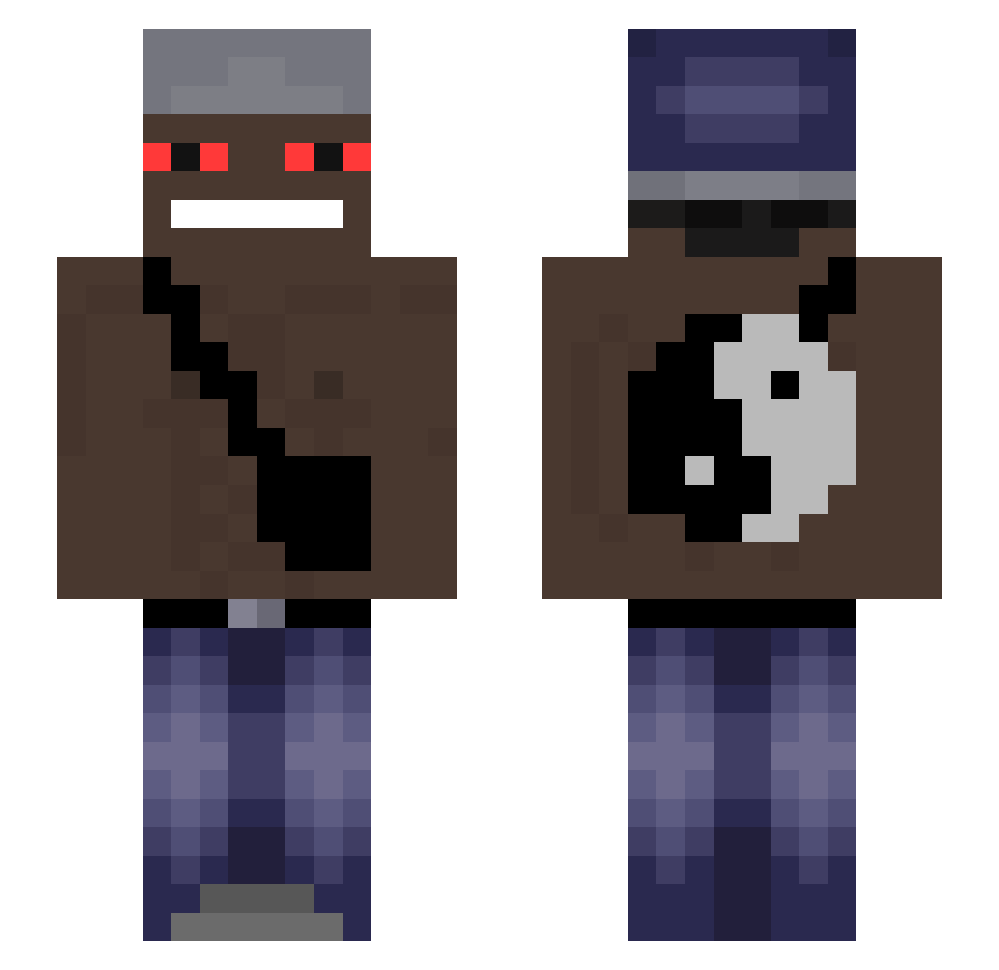 Sleadz Minecraft skin, front and back view