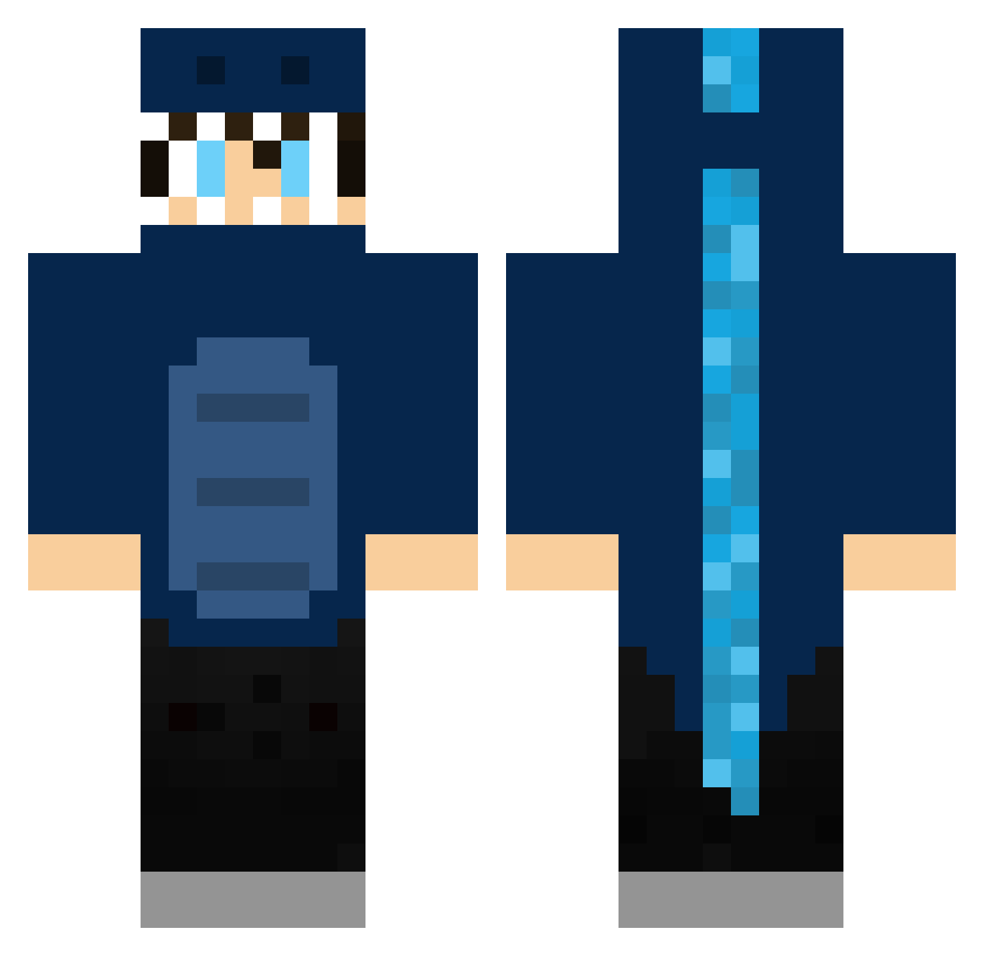 sblue2332 Minecraft skin, front and back view