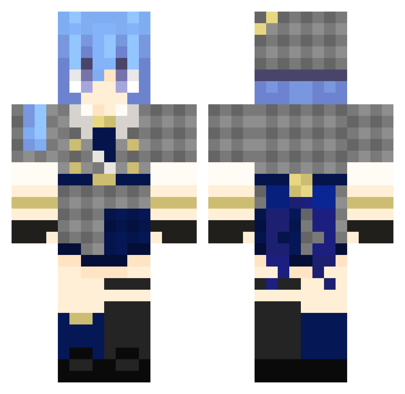 StarretSakura Minecraft skin, front and back view