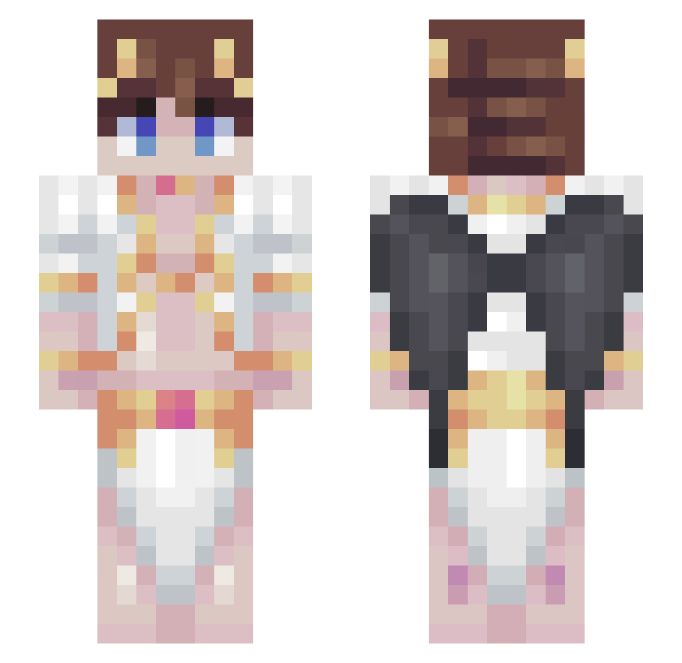zinon2 Minecraft skin, front and back view