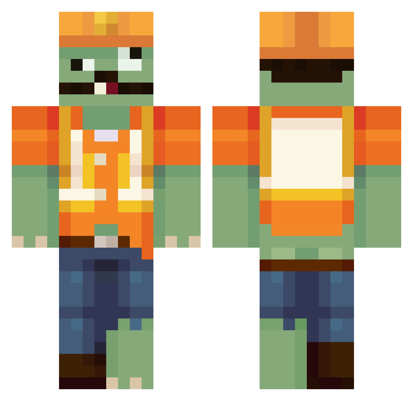Effo12345 Minecraft skin, front and back view