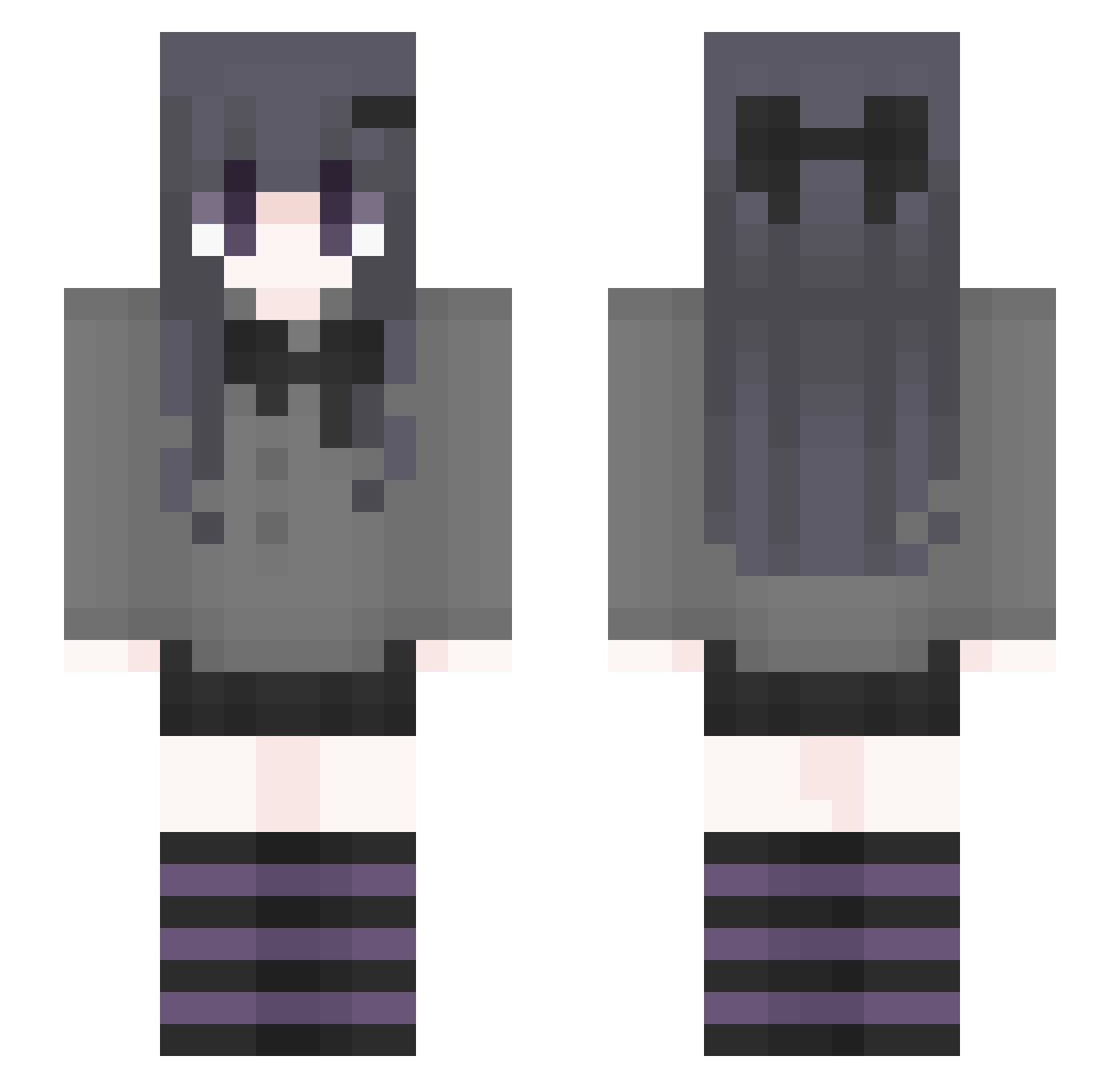 v7d Minecraft skin, front and back view