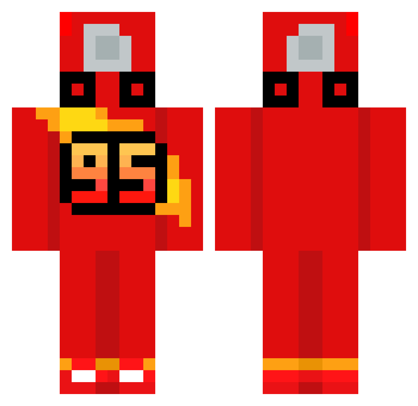 BodilDK Minecraft skin, front and back view