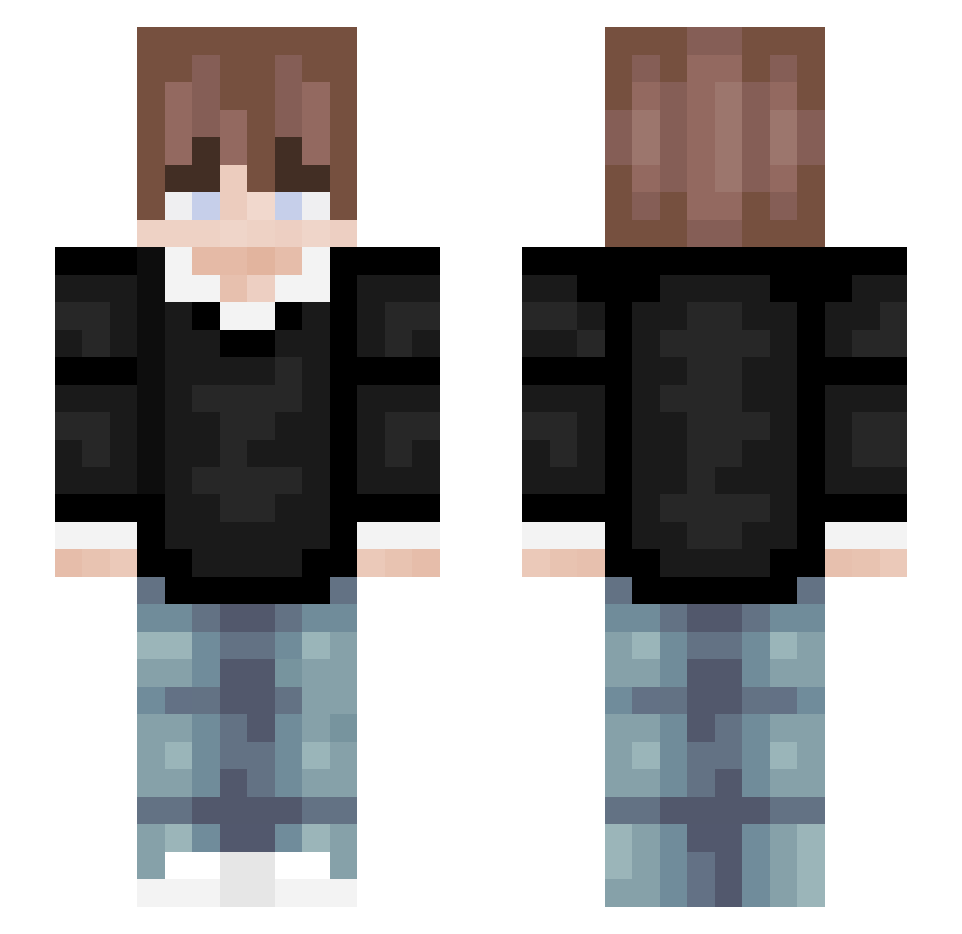 zyhumyday Minecraft skin, front and back view