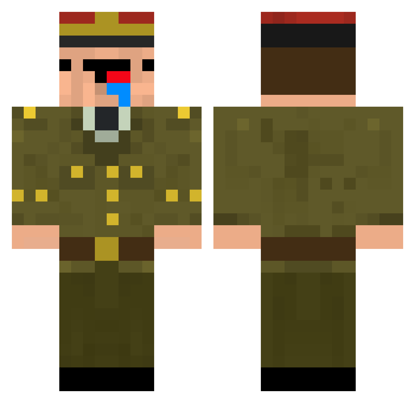 Gewichtt Minecraft skin, front and back view