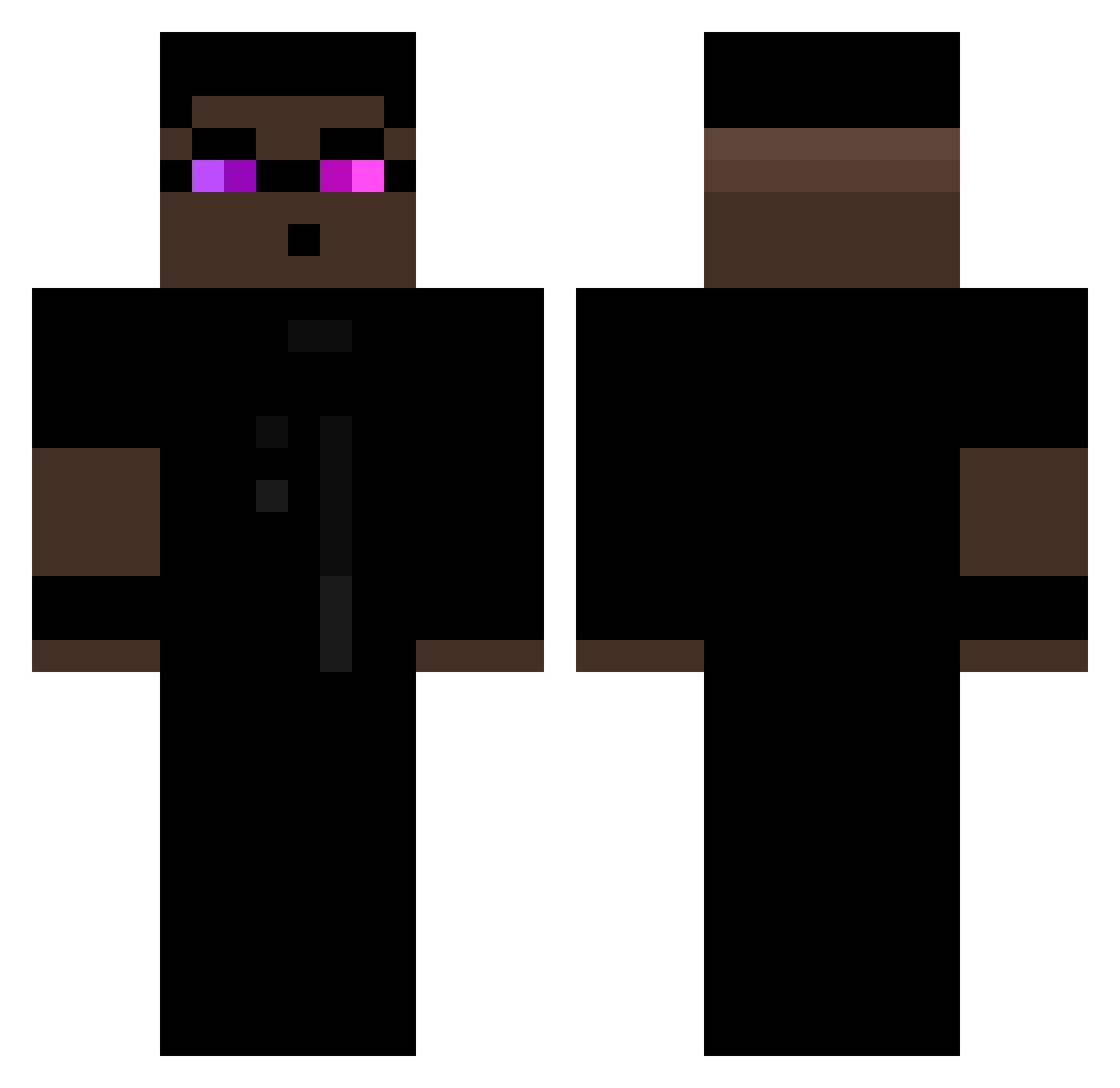 Suffnexx Minecraft skin, front and back view