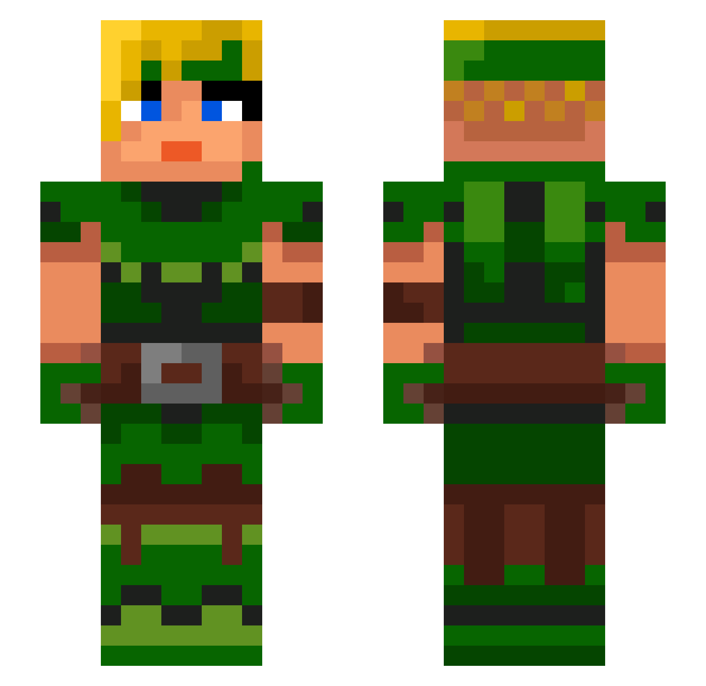 BOBtheduck17 Minecraft skin, front and back view