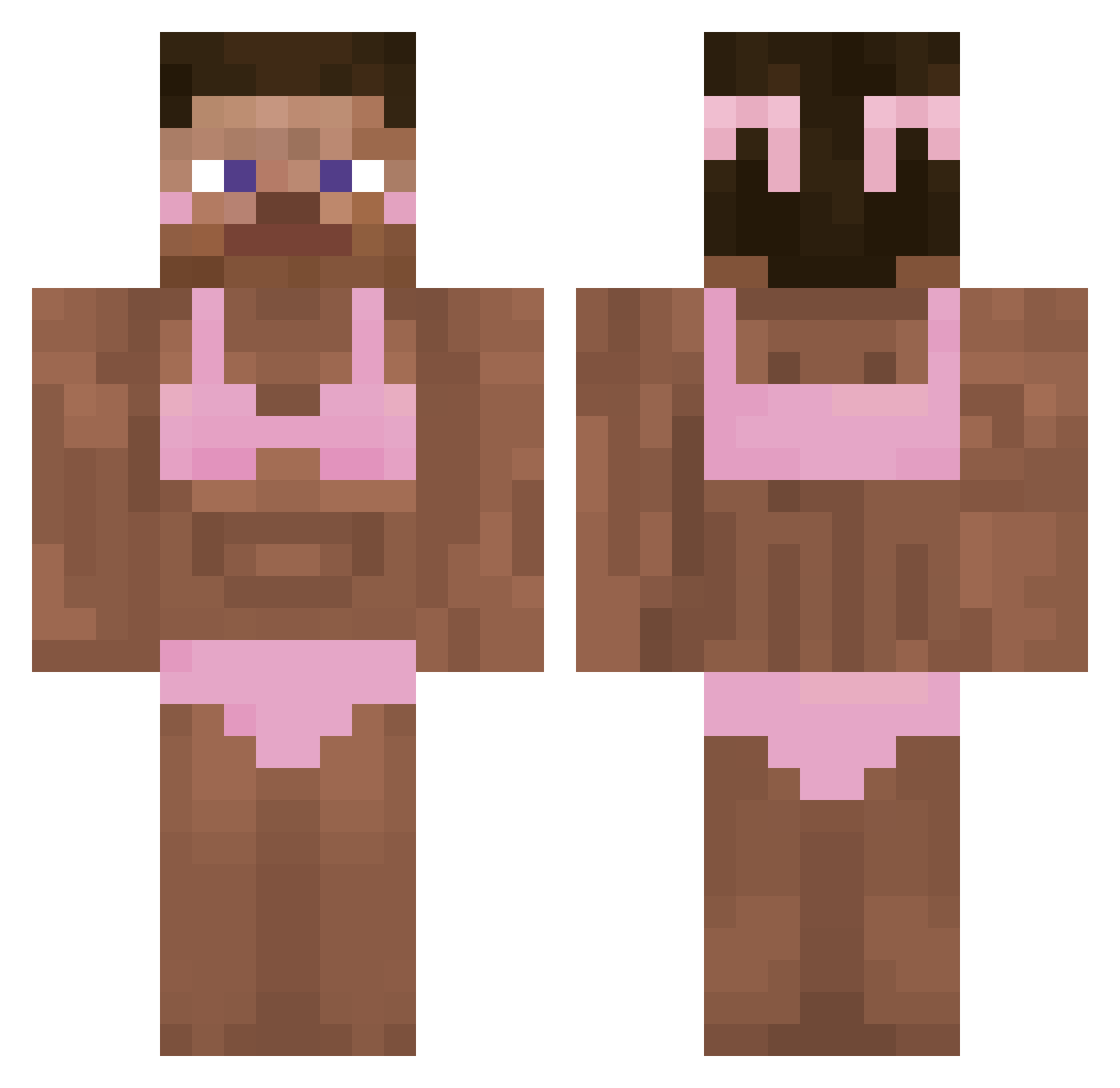 SteveIsKey Minecraft skin, front and back view