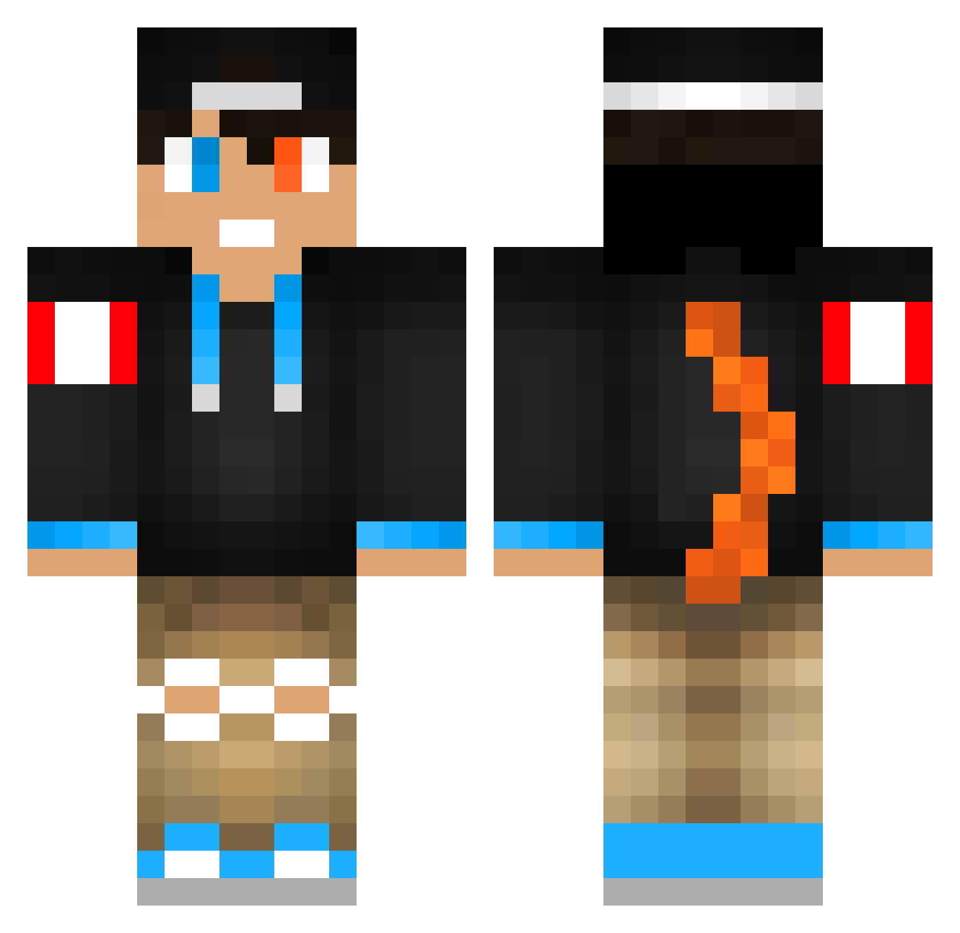 Zyntageous Minecraft skin, front and back view