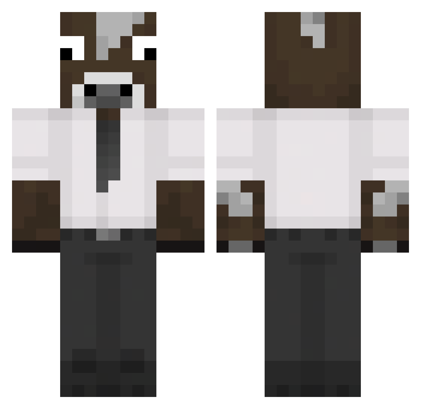 iBabbs Minecraft skin, front and back view