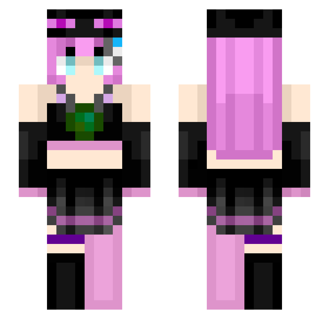 uu2025 Minecraft skin, front and back view