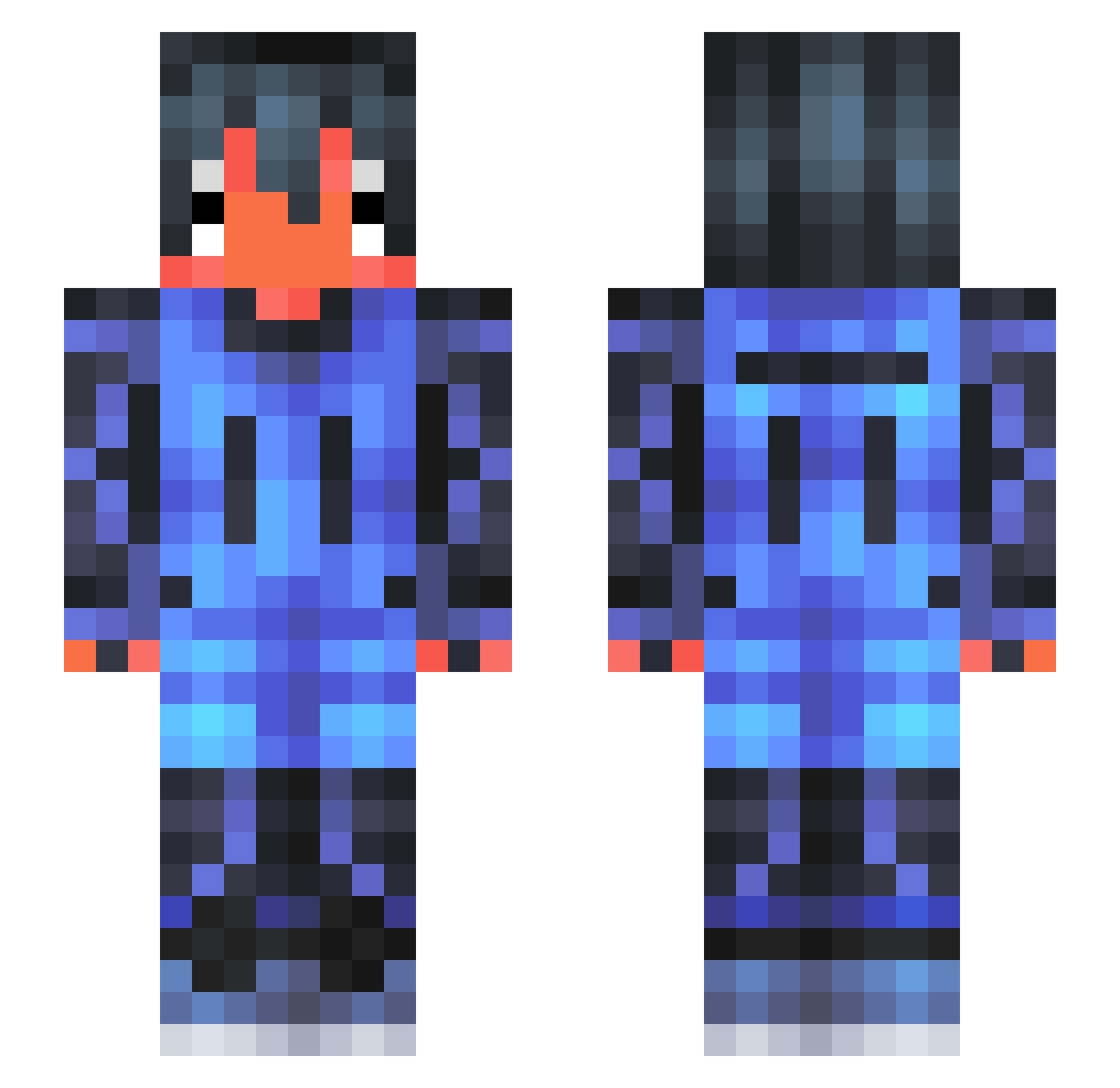 FadeDaGoat Minecraft skin, front and back view