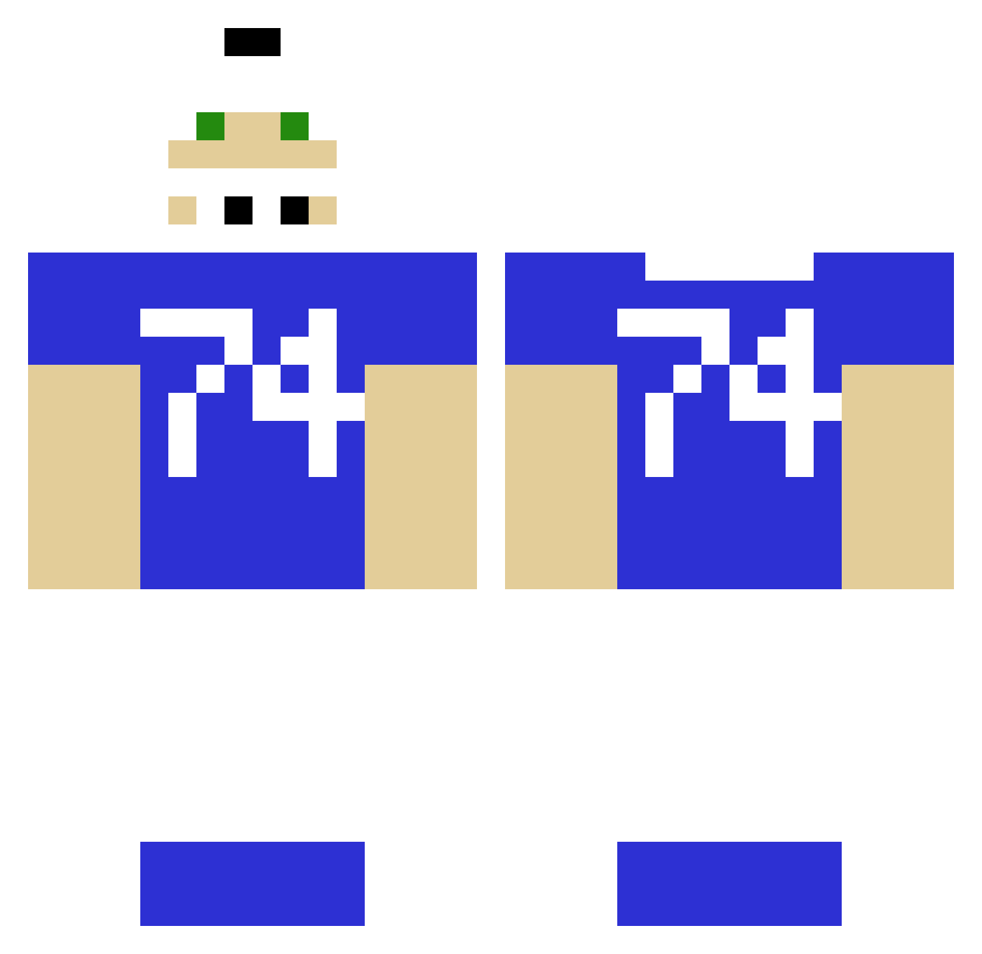 DaemonAzure Minecraft skin, front and back view
