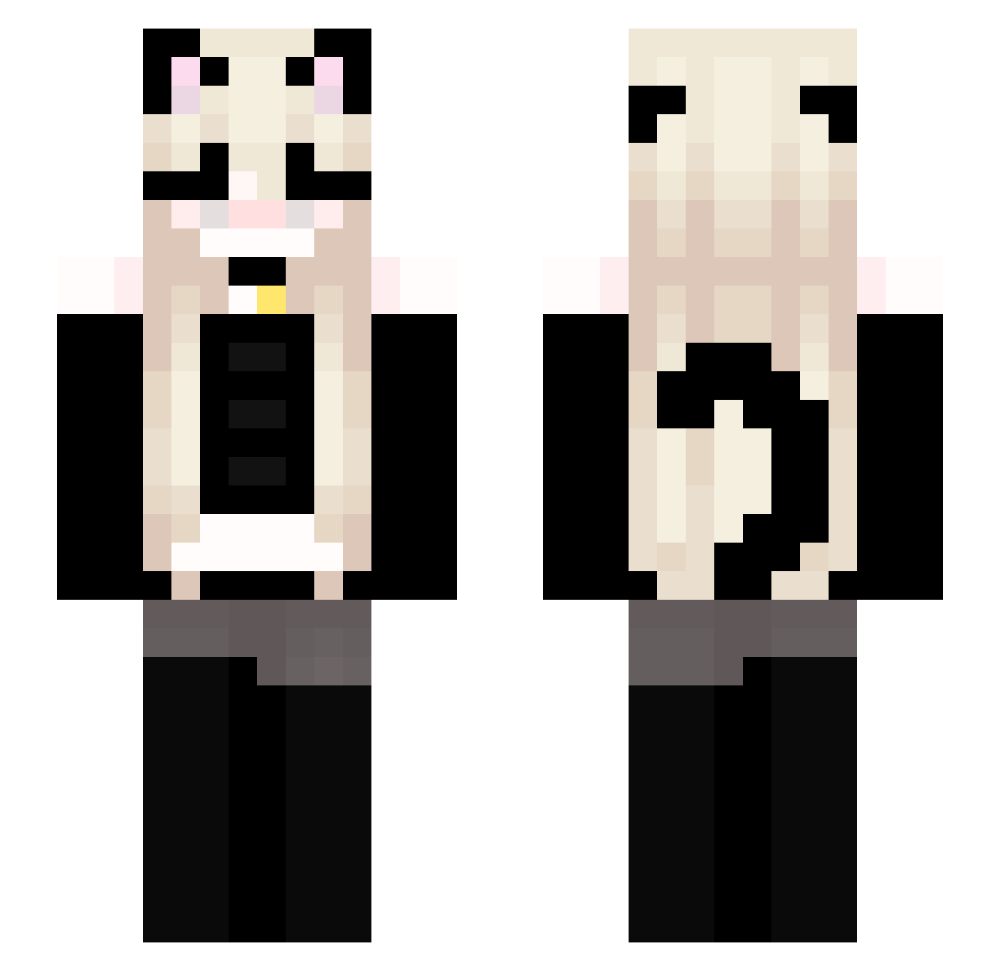 Slowix Minecraft skin, front and back view
