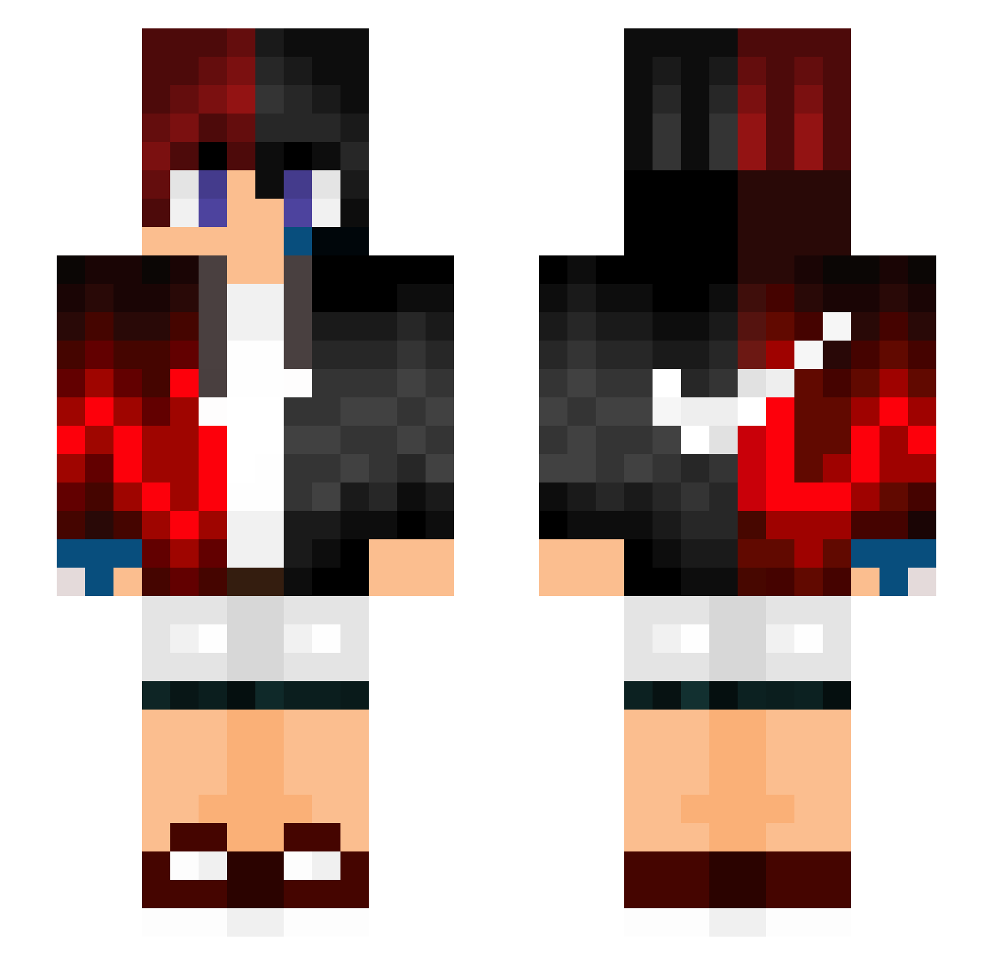 whiskin Minecraft skin, front and back view