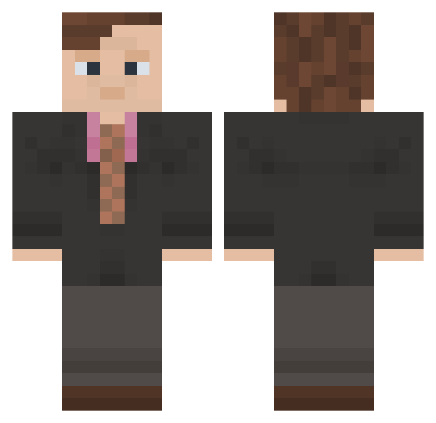 bkdogman Minecraft skin, front and back view
