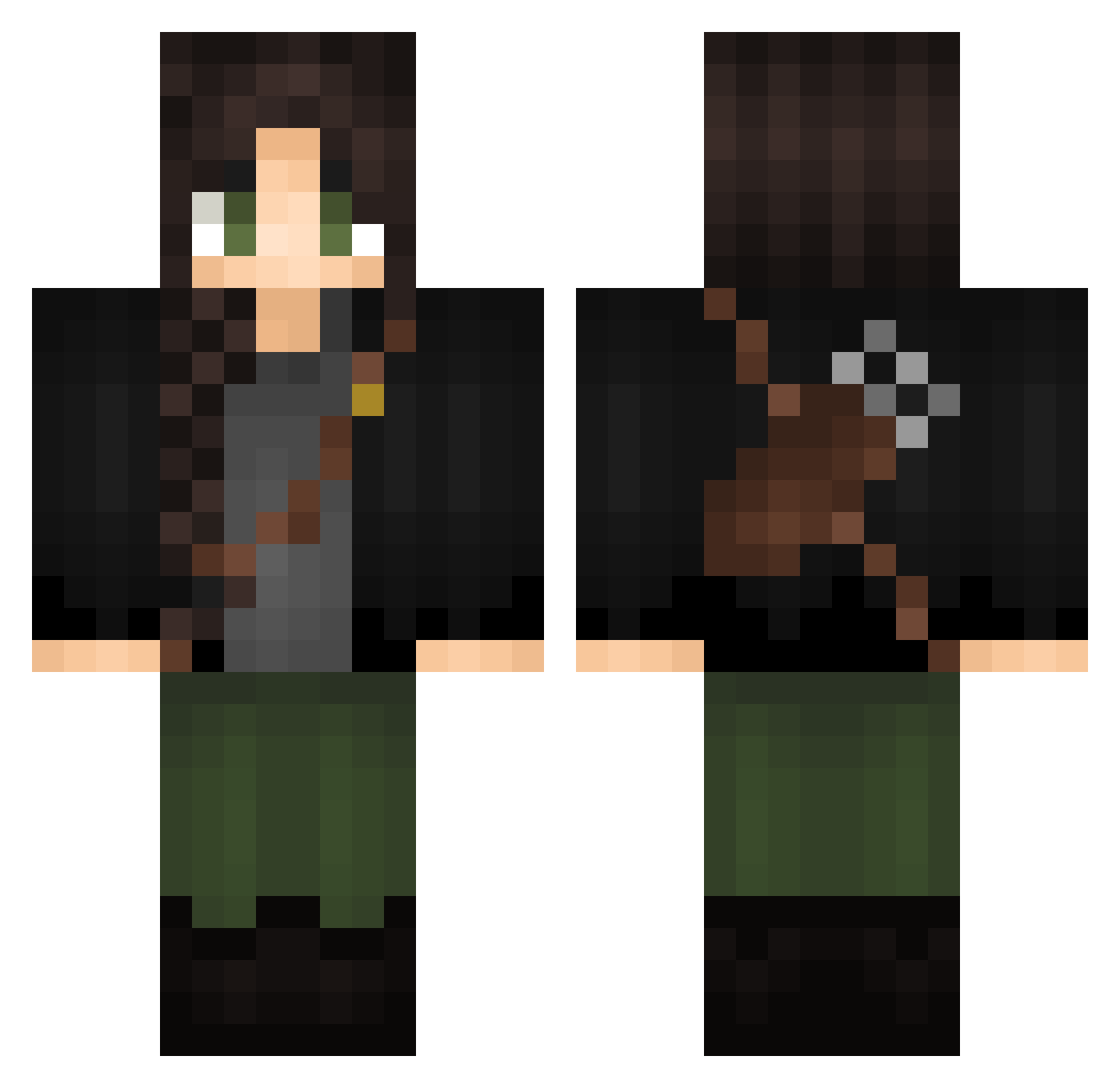 drawdropping Minecraft skin, front and back view