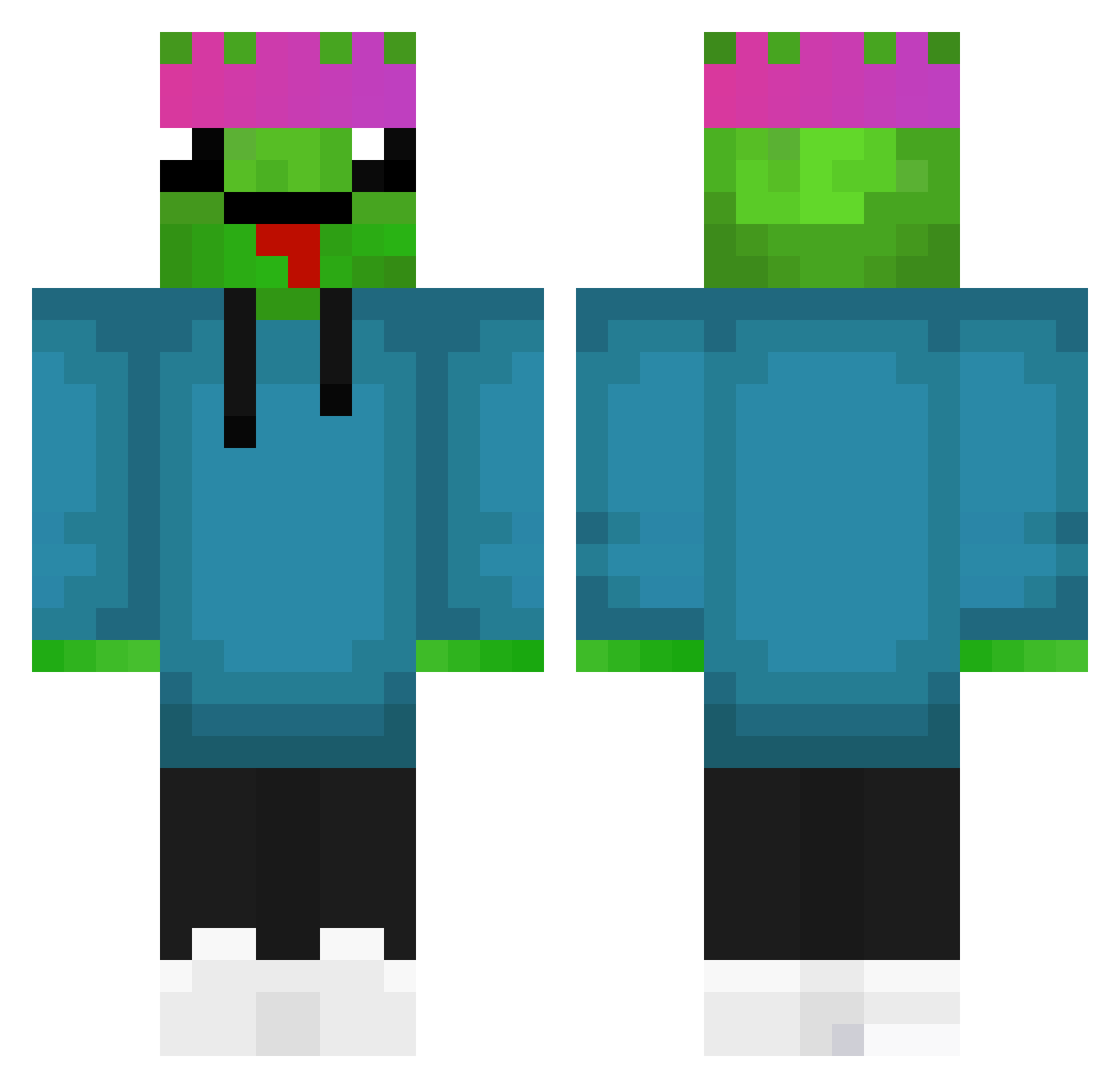 Shuskara Minecraft skin, front and back view