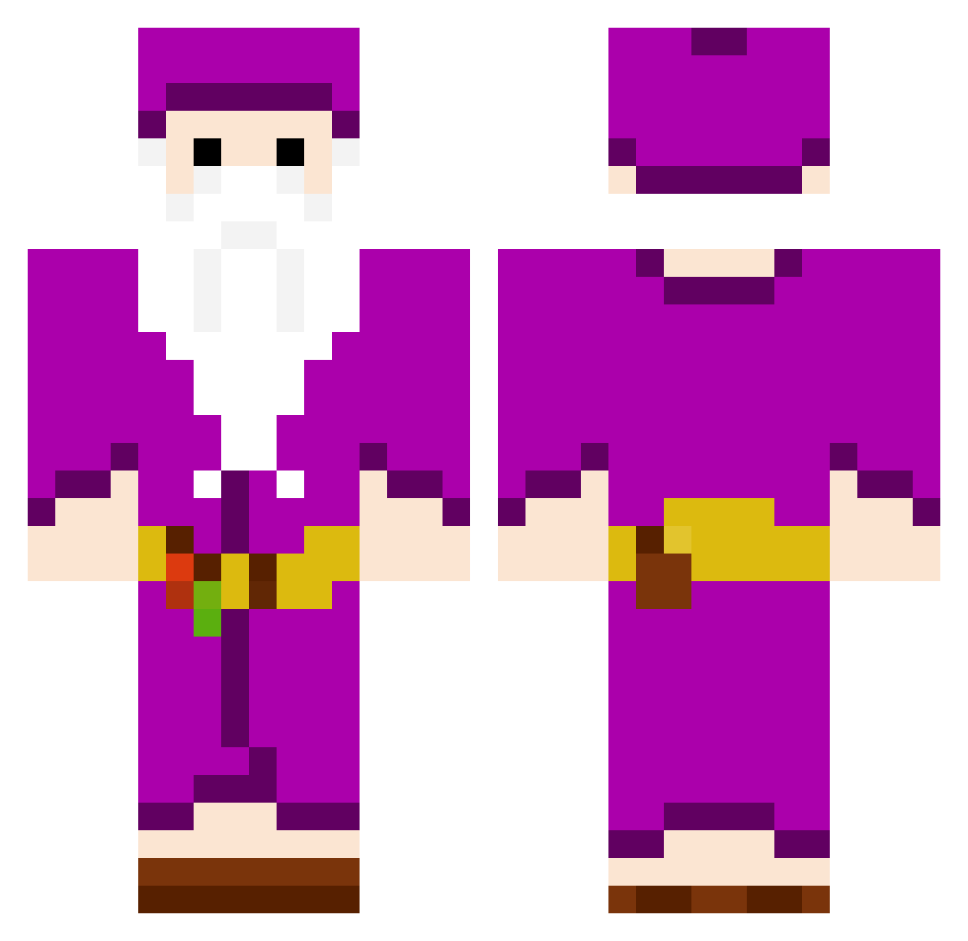 TwiceTheGreat Minecraft skin, front and back view