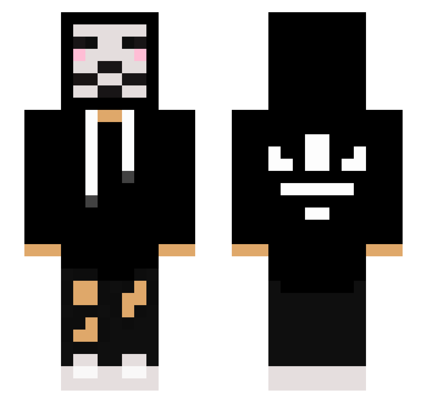 Qc_loic123 Minecraft skin, front and back view