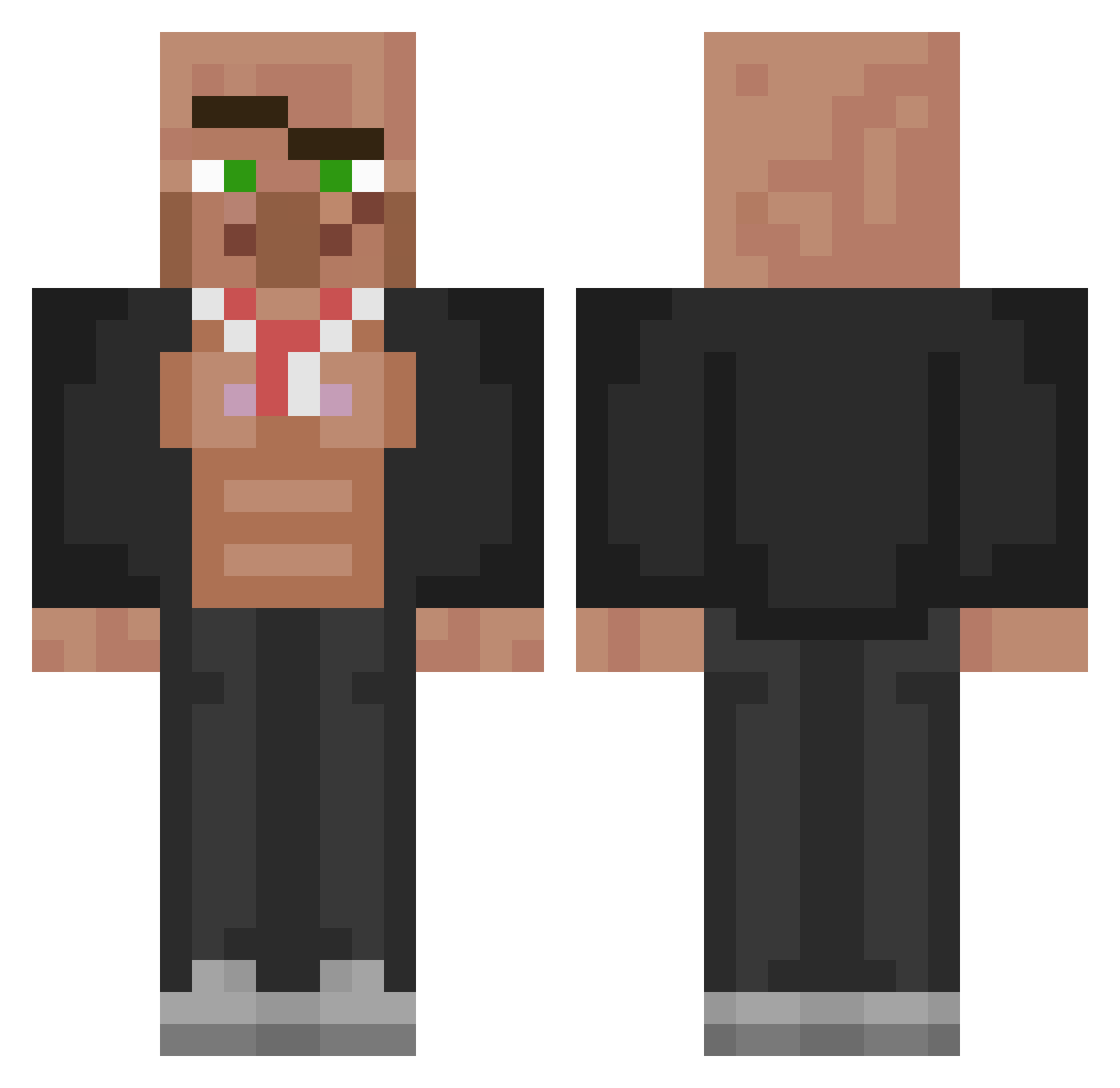 RylP05 Minecraft skin, front and back view