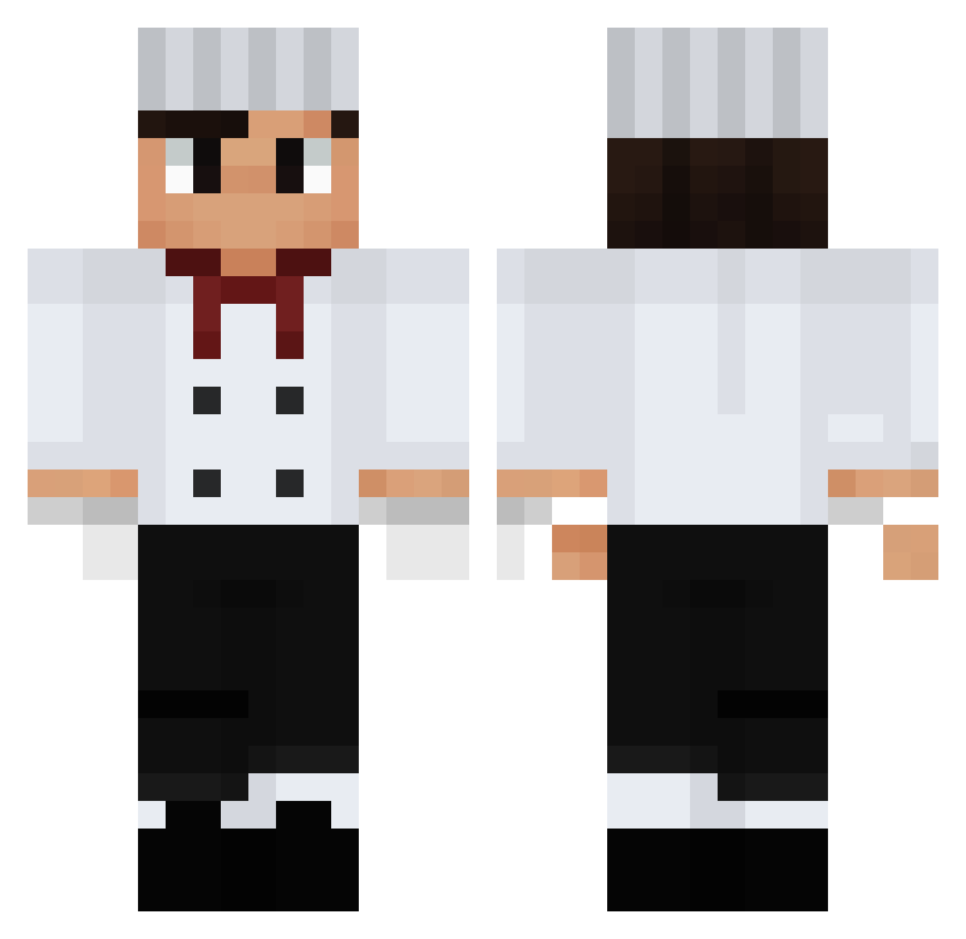 Fisk0t Minecraft skin, front and back view