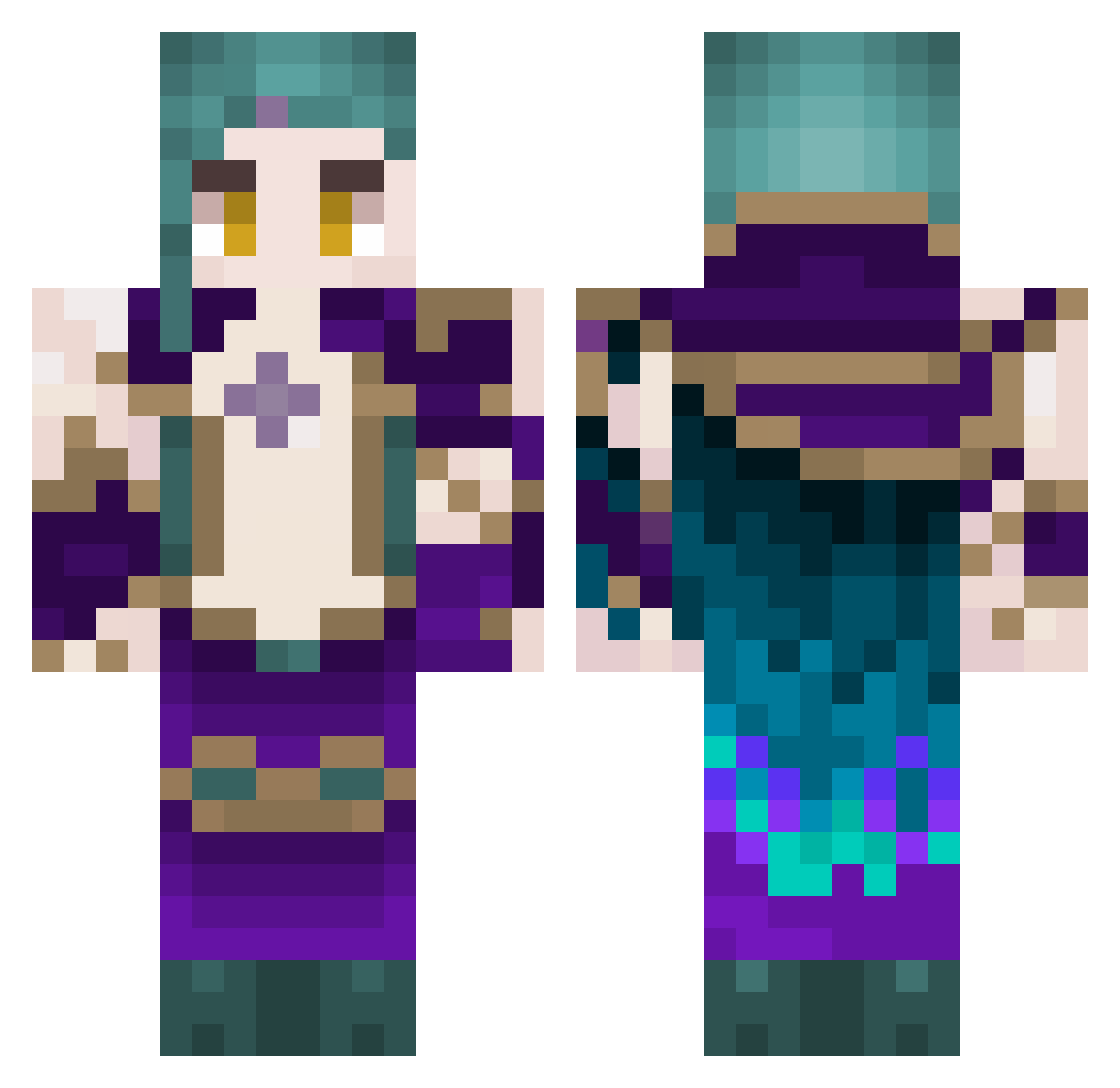 Grabgnar410 Minecraft skin, front and back view