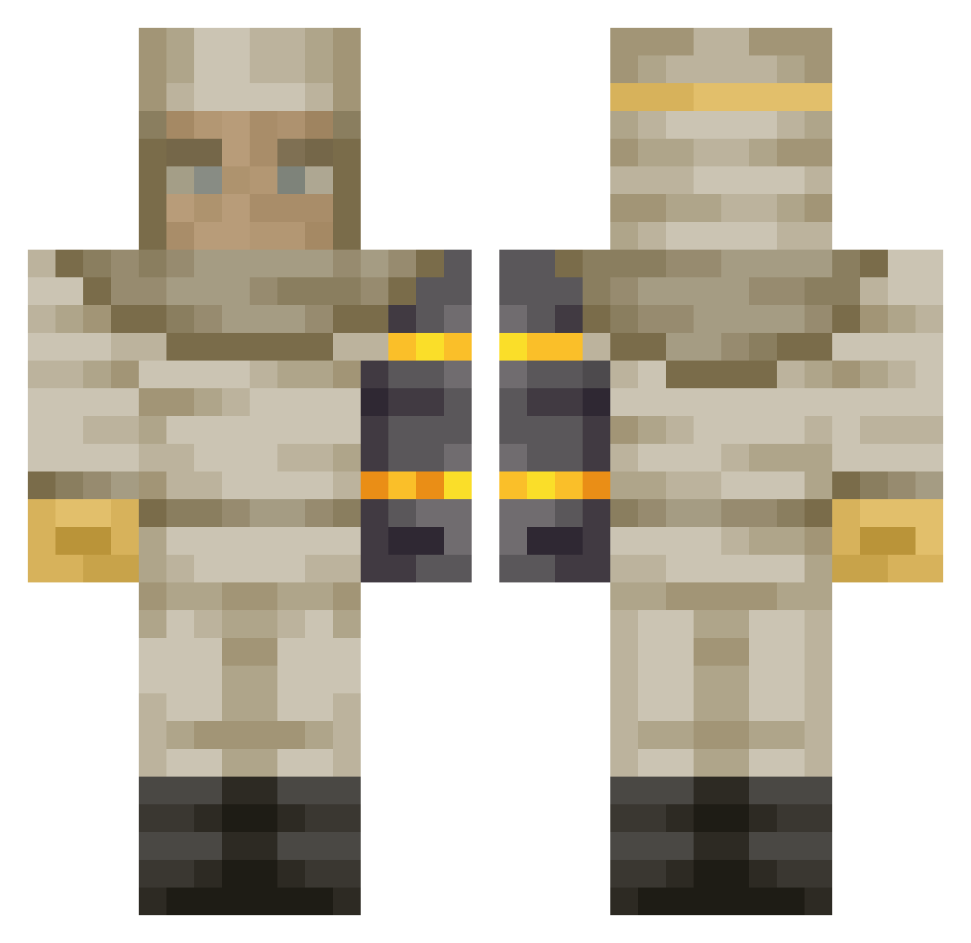 NoNamedII Minecraft skin, front and back view
